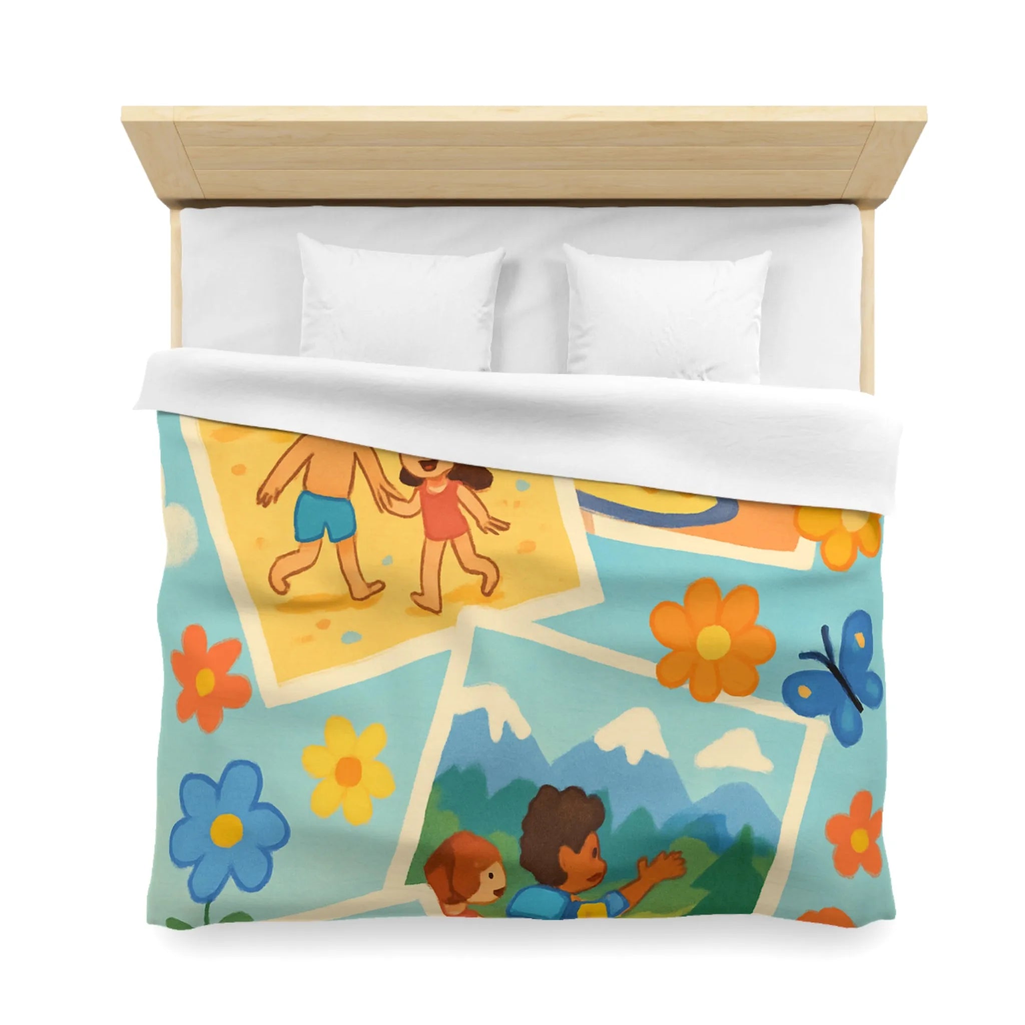 Housse de Couette Enfant : Aventures Ludiques en Été avec Amis et Nature