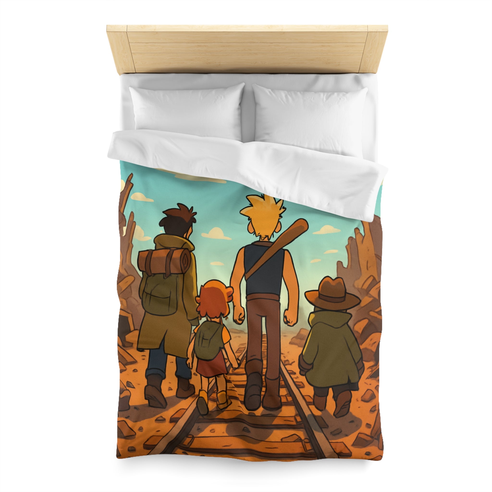 Housse de Couette Microfibre Illustration Unique Design Moderne Décoration Intérieure Raffinée