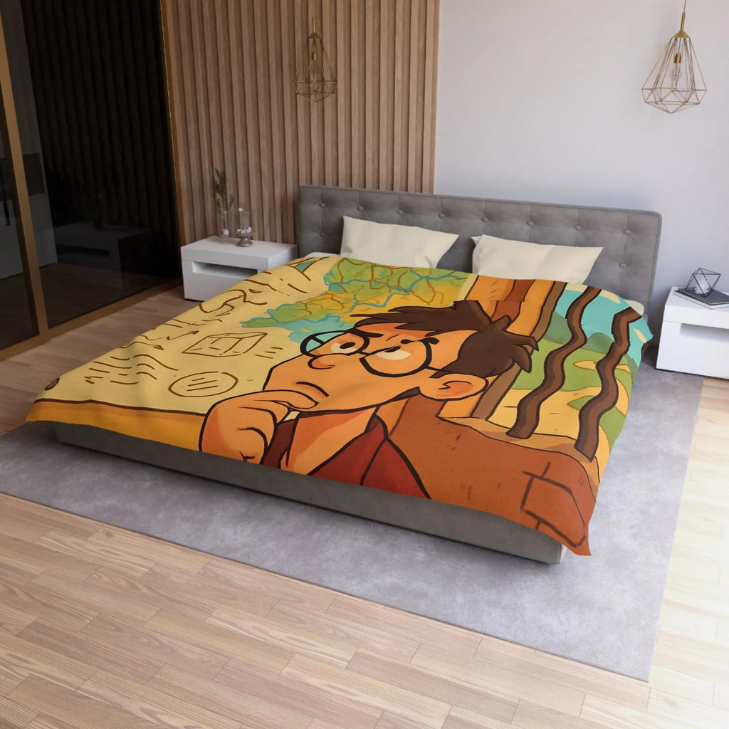 Explorez Une Housse de Couette Inspirée de Cartes et Graphiques pour Esprit Curieux