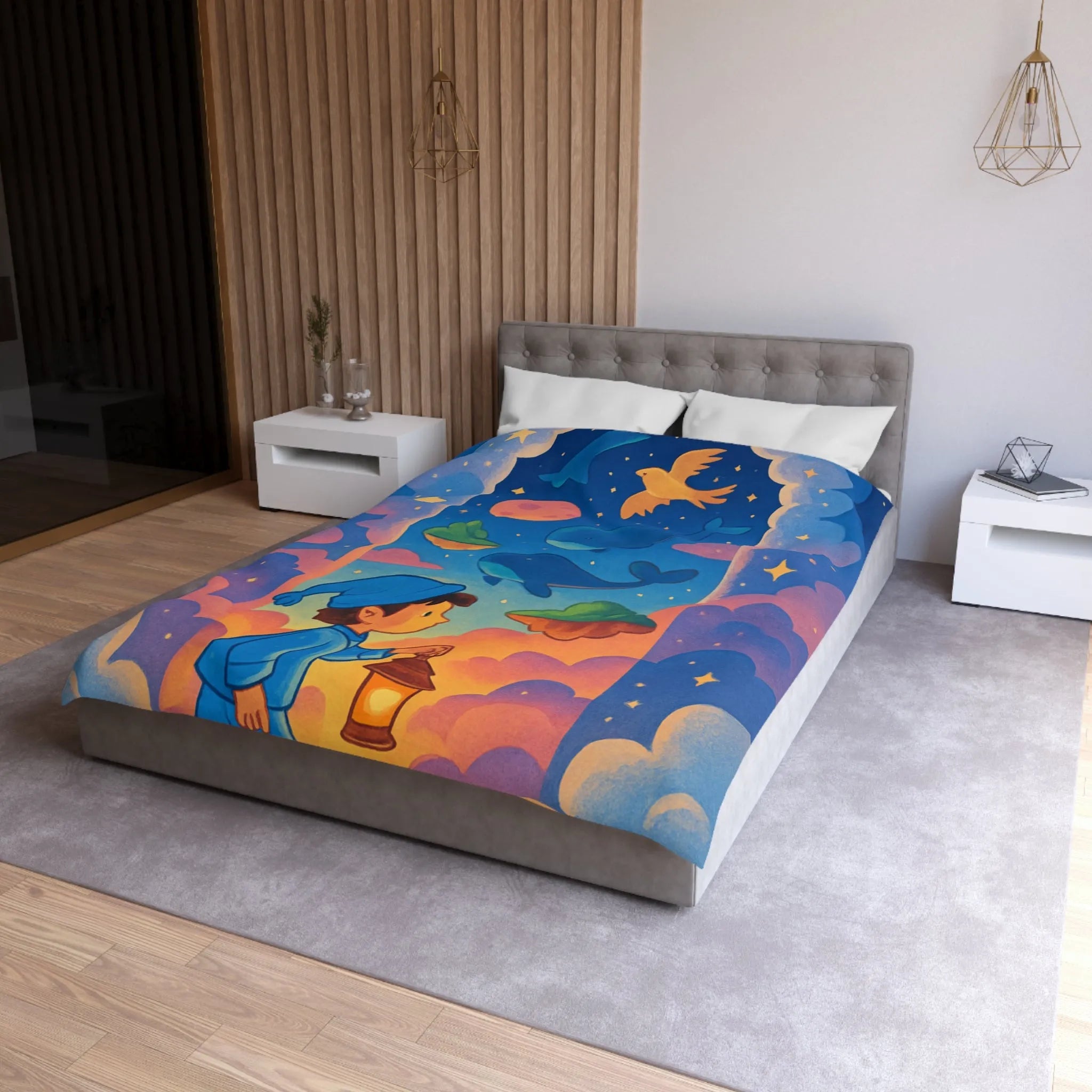 Housse de Couette Enfant : Voyage Imaginaire Étoilé pour Rêves Enchantés et Doux Sommeil