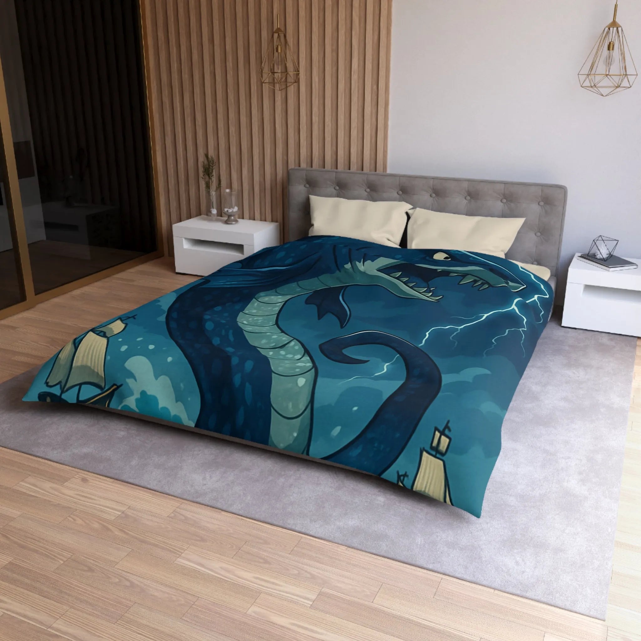 Housse de Couette Microfibre Art Graphique Contemporain Style Décoratif Chambre Tendance