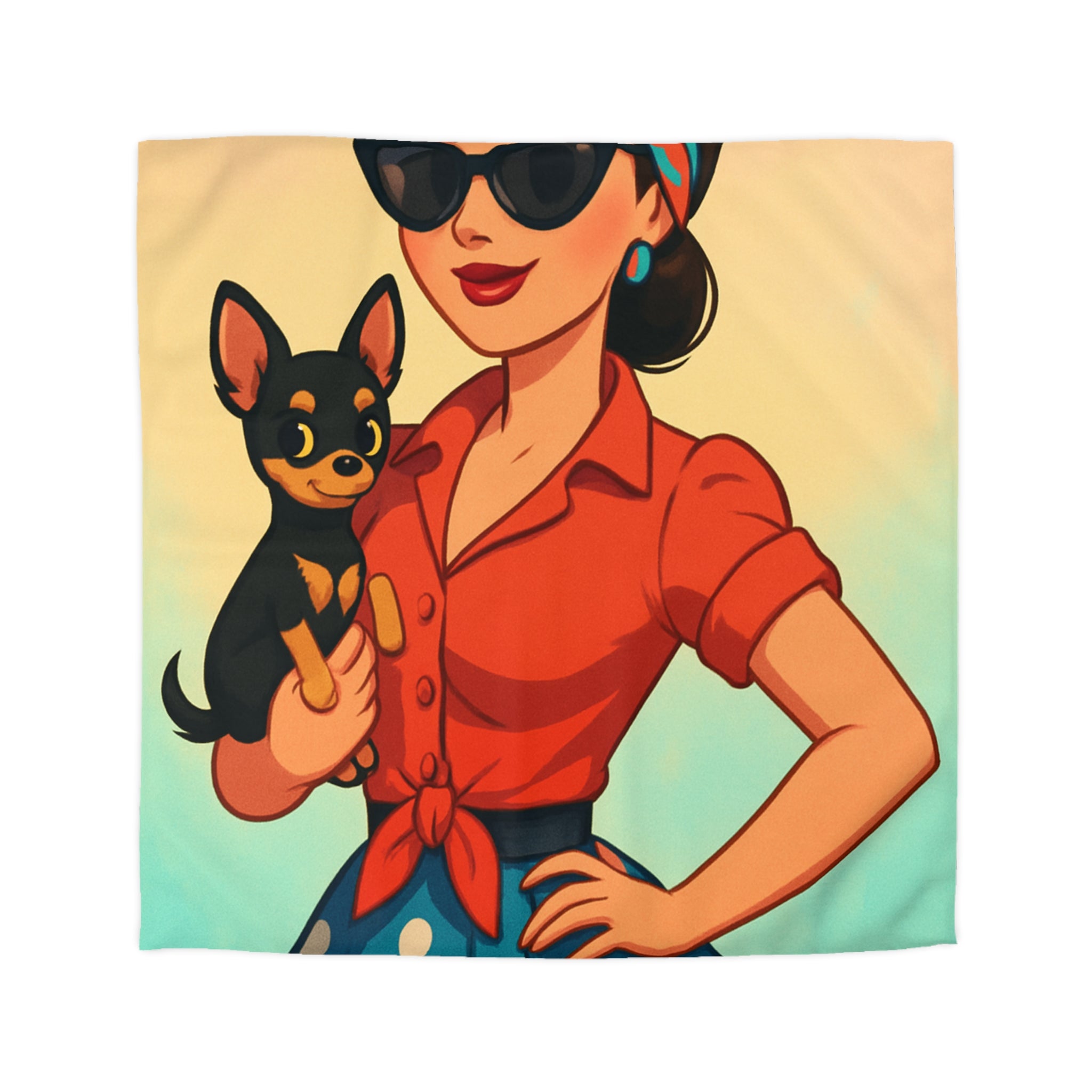 Housse de Couette Microfibre Illustration Unique Design Moderne Décoration Intérieure Raffinée