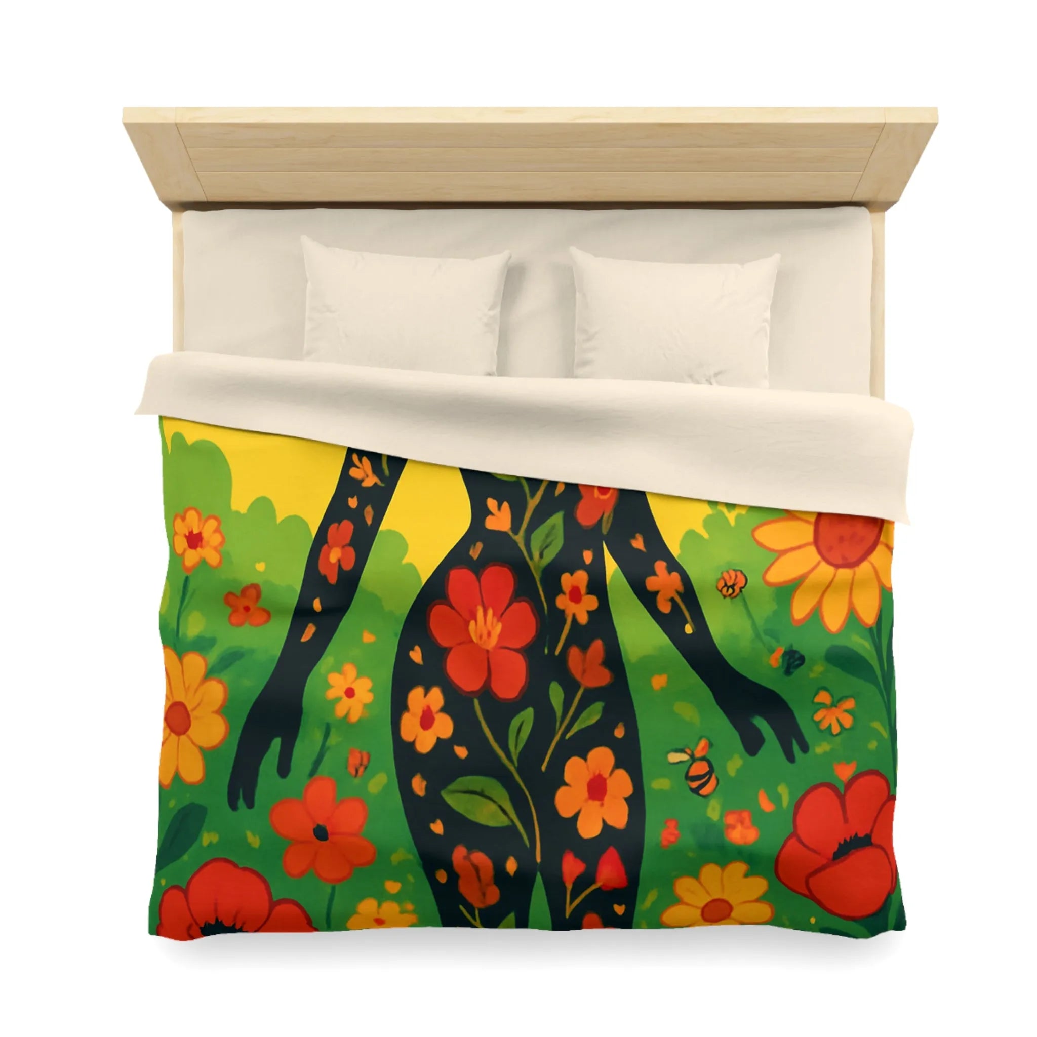 Housse de Couette Microfibre Art Graphique Contemporain Style Décoratif Chambre Tendance