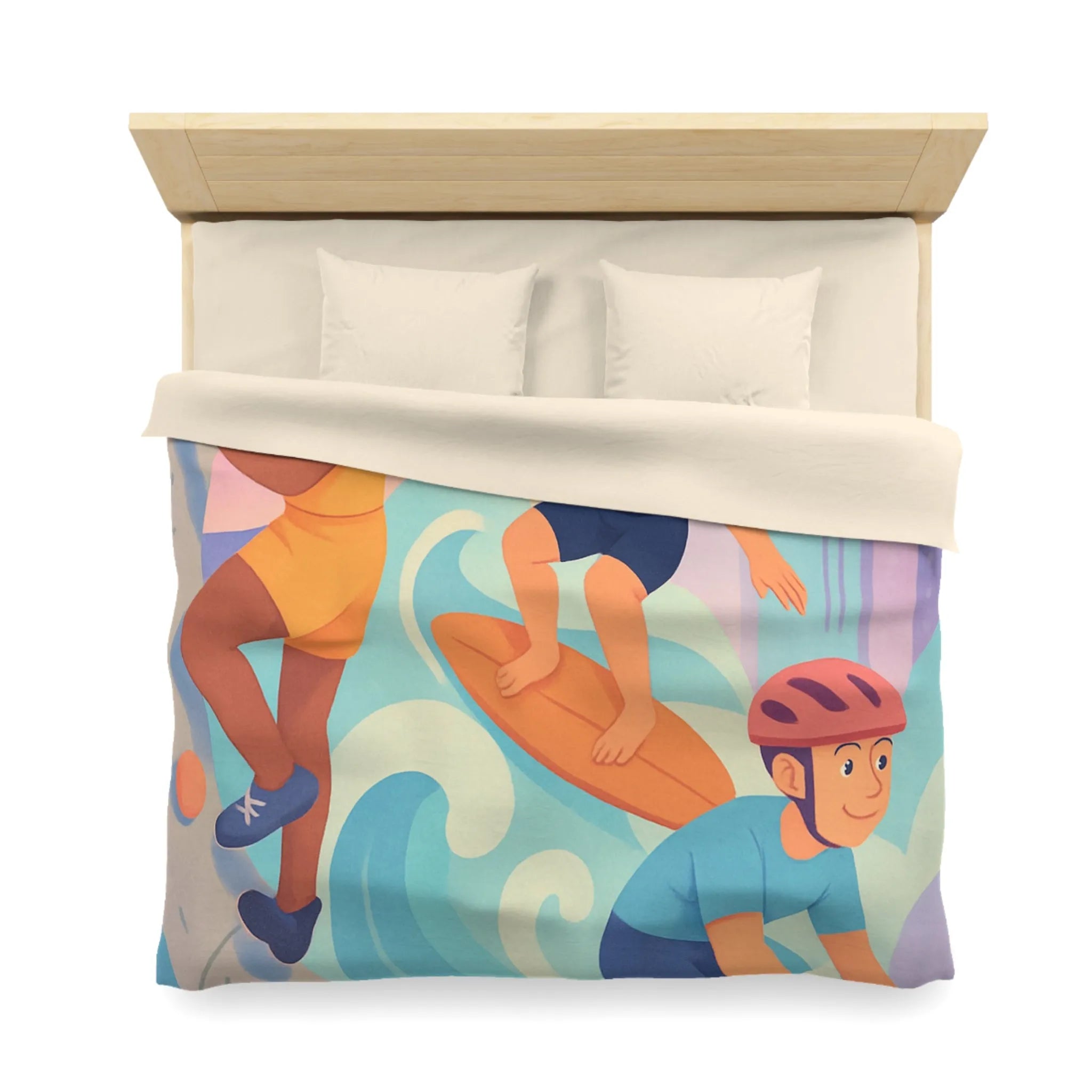 Housse de Couette Microfibre Art Graphique Contemporain Style Décoratif Chambre Tendance