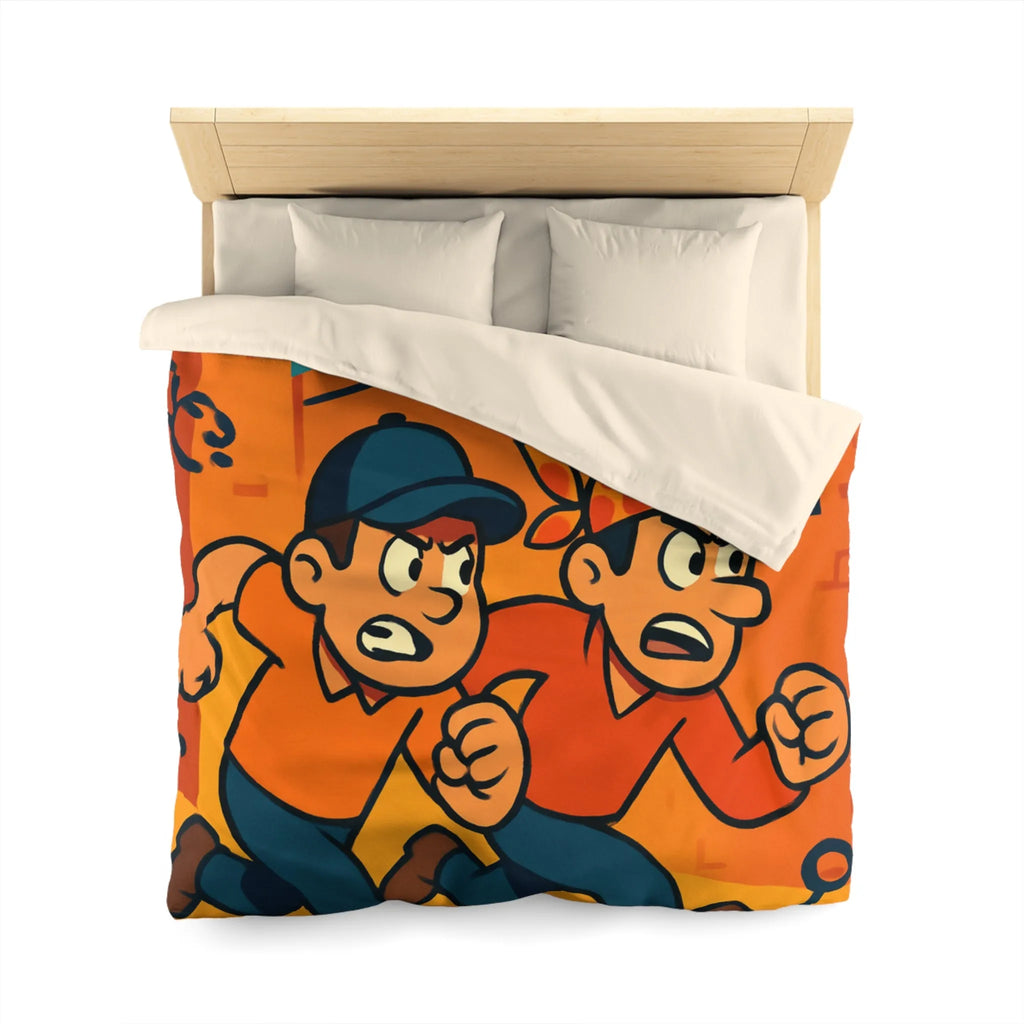 Housse de couette cartoon évasion prisonniers, ambiance aventure et couleurs vives captivantes