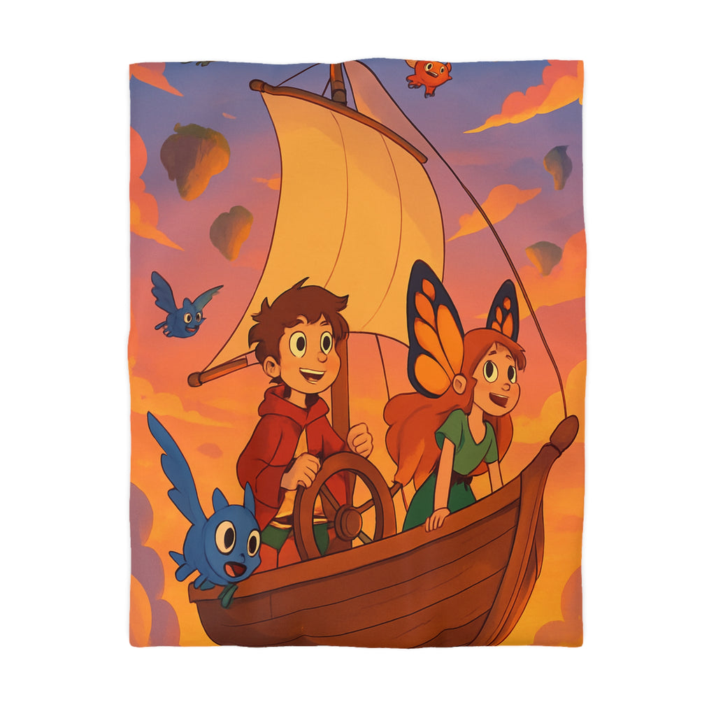 Housse de Couette Microfibre Design Artistique Moderne Décoration Chambre Confort Premium