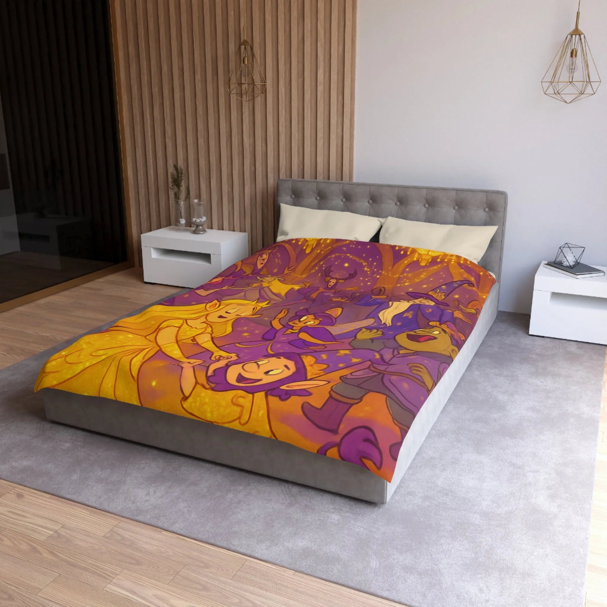 Housse de Couette Féerique avec Elfe dans une Scène de Fête Magique Enchantée