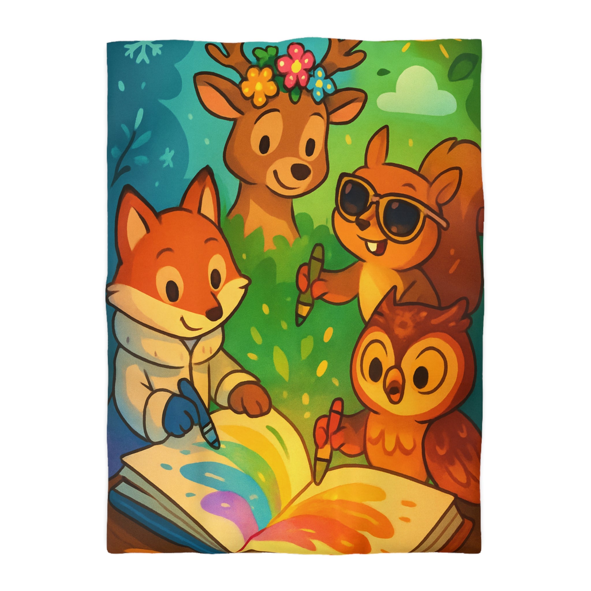 Housse de Couette Microfibre Illustration Unique Design Moderne Décoration Intérieure Raffinée