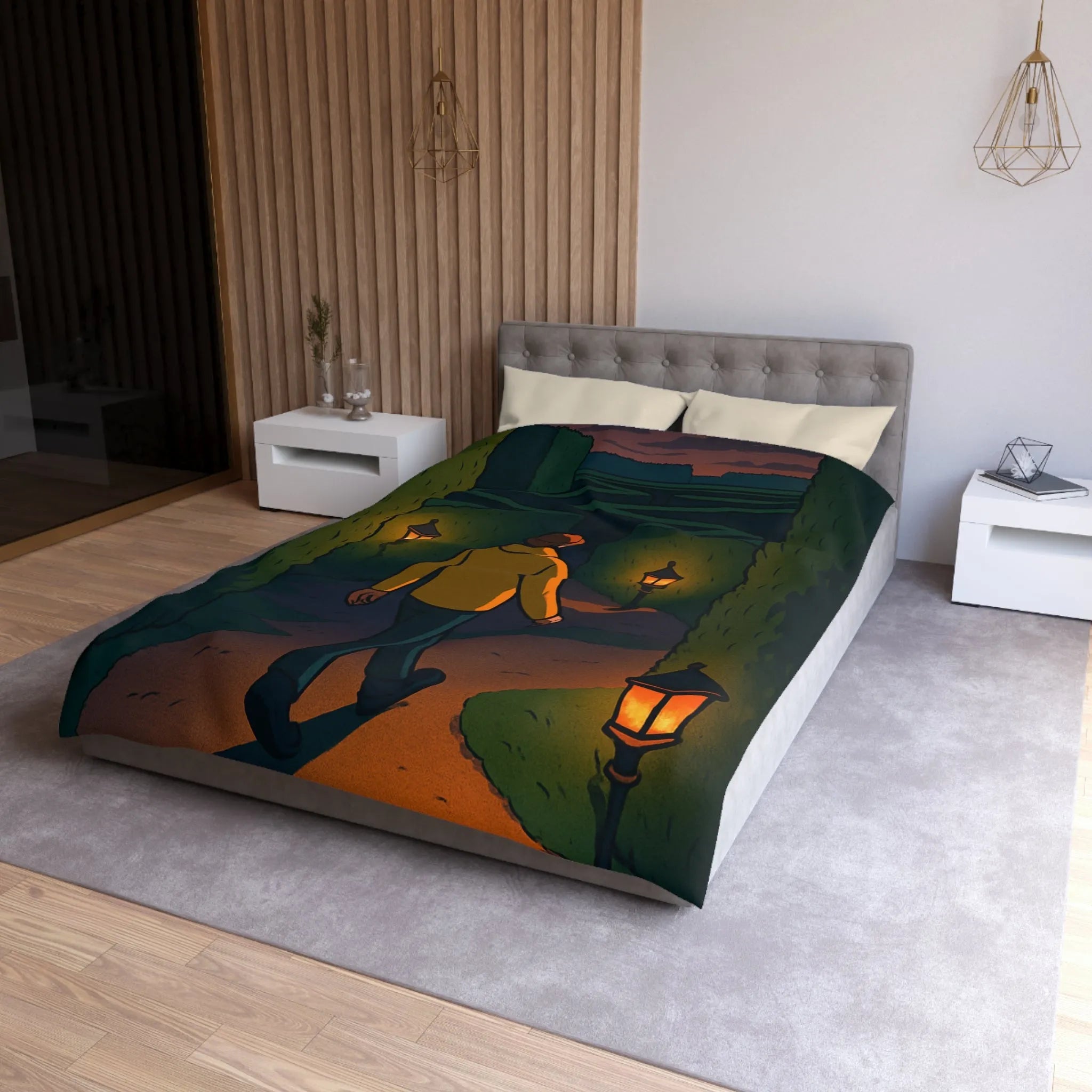 Explorez un jardin de mystère avec éclairage chaleureux pour vos rêves nocturnes