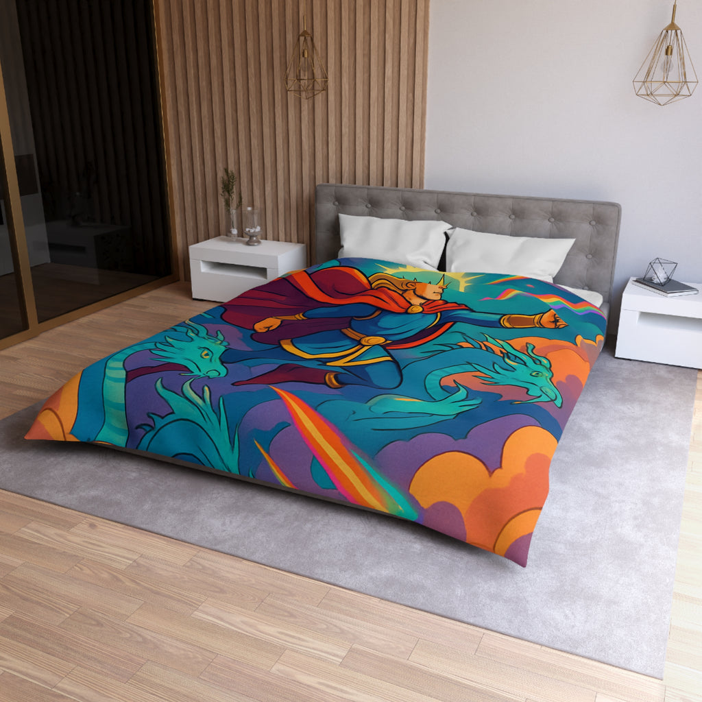 Housse de Couette Microfibre Motif Créatif Original Style Contemporain Chambre Élégante