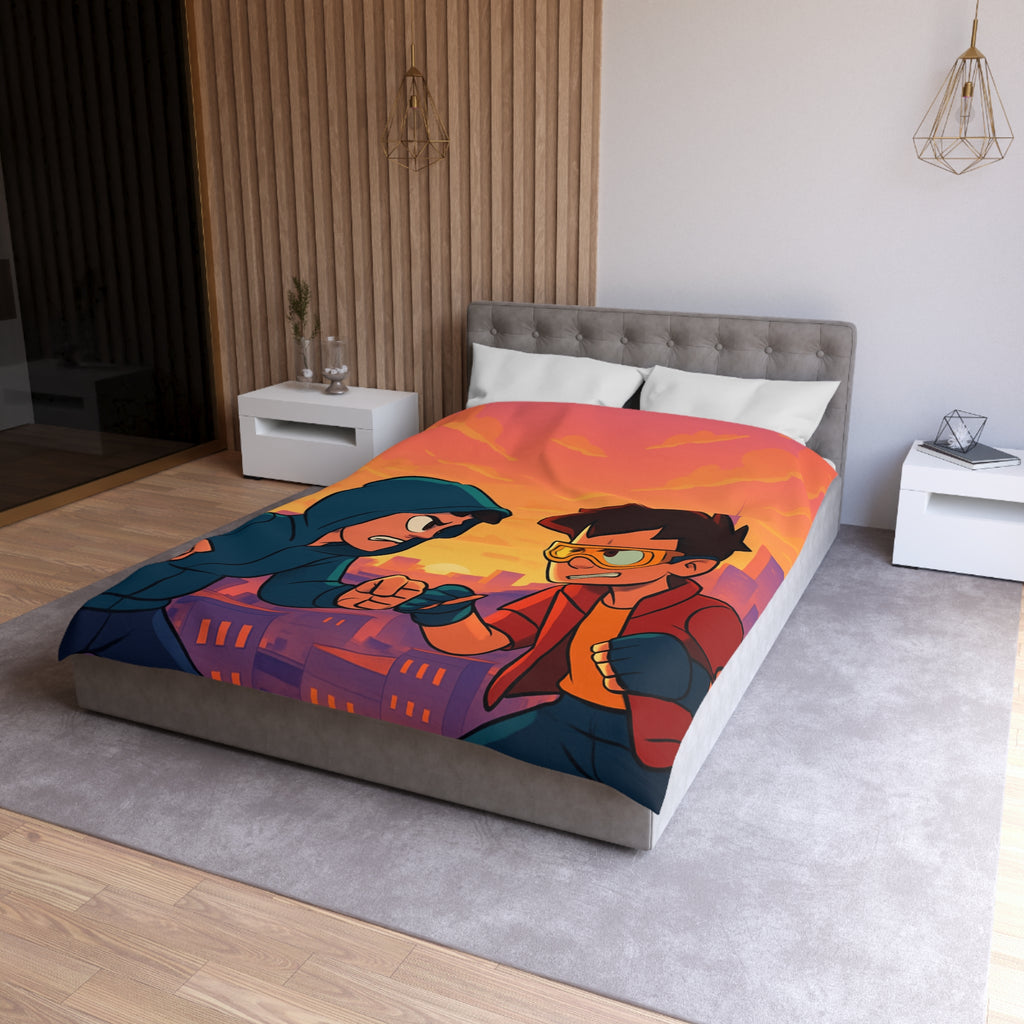 Housse de Couette Microfibre Design Artistique Moderne Décoration Chambre Confort Premium