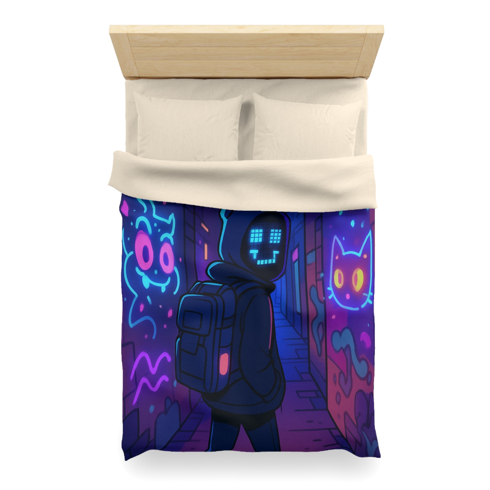 Housse de Couette Microfibre Illustration Unique Design Moderne Décoration Intérieure Raffinée