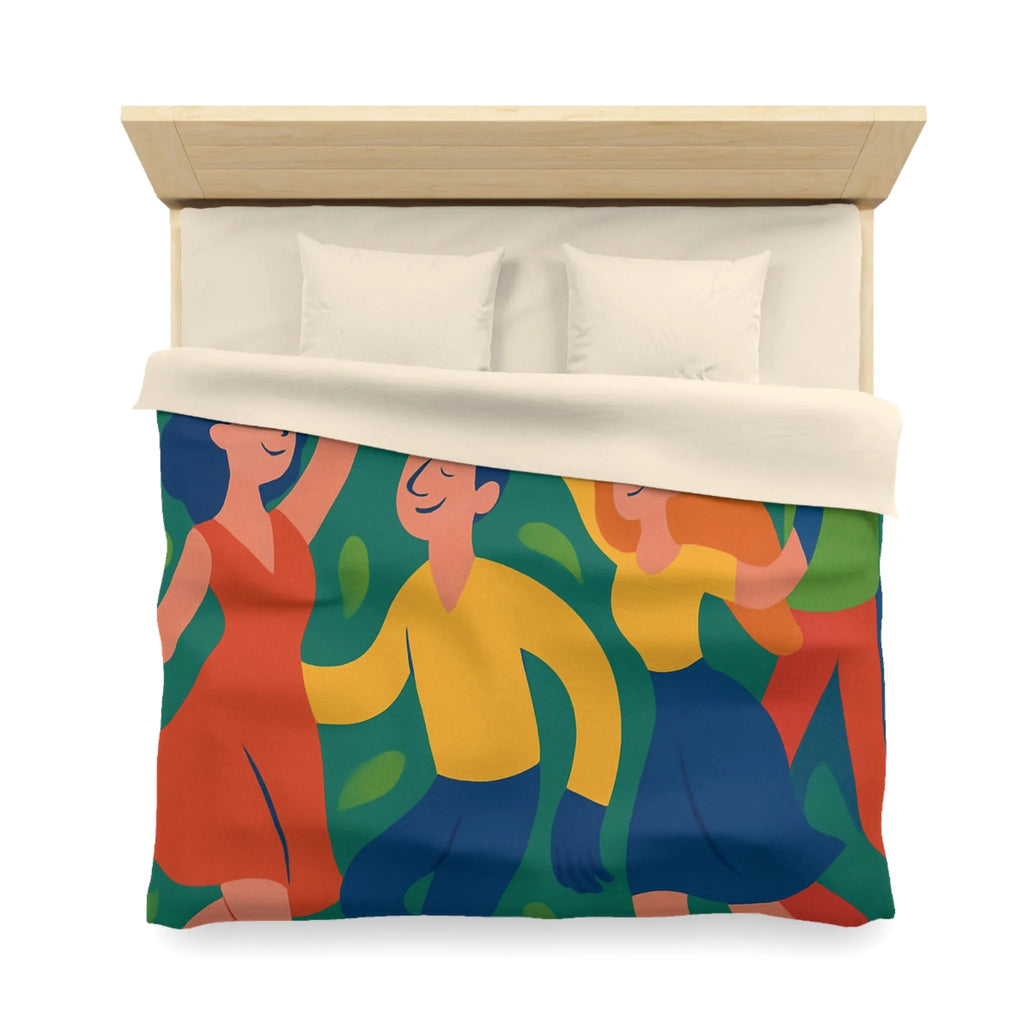 Housse de Couette Colorée Inspirée par la Danse et la Nature avec Fleurs Animées