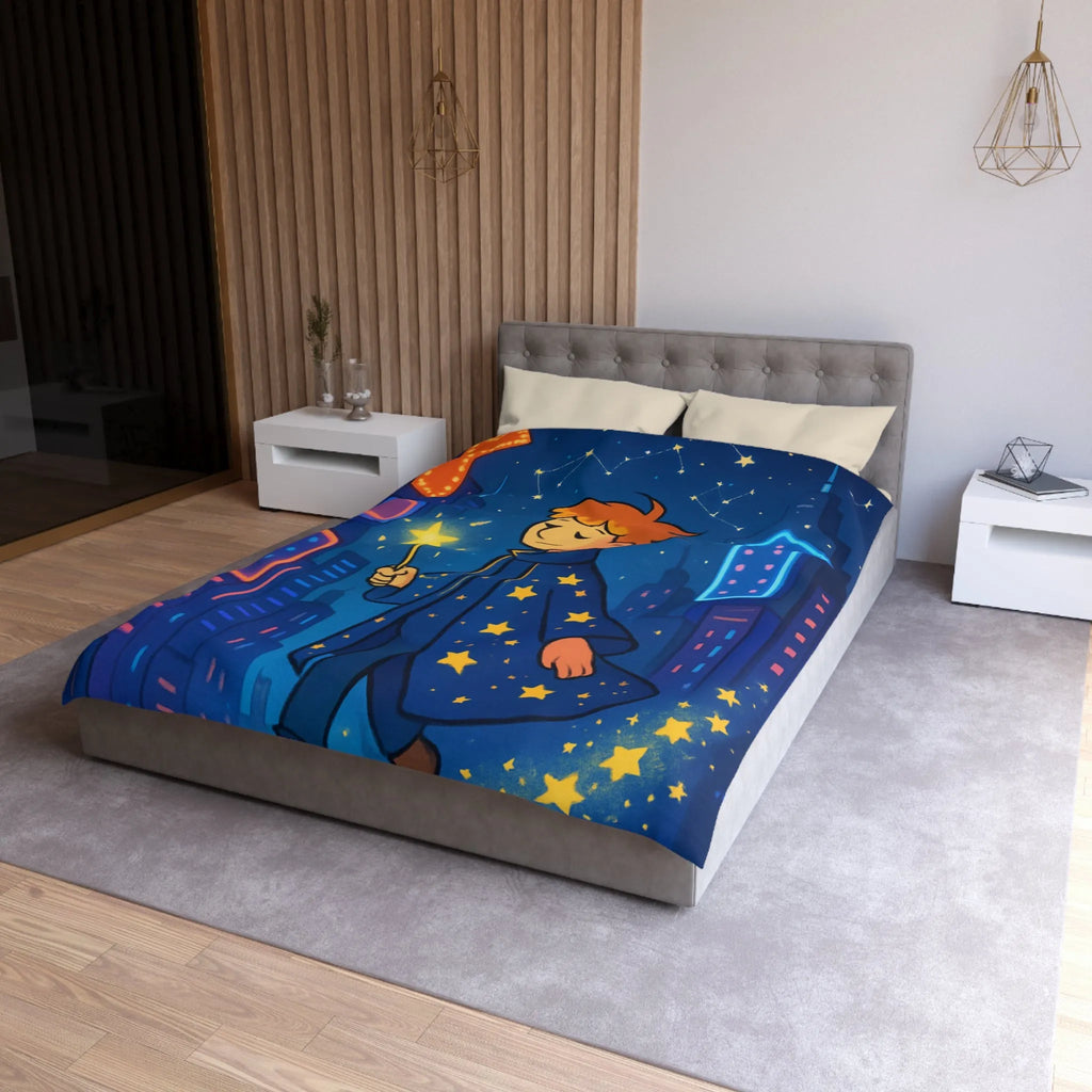 Housse de Couette Microfibre Art Graphique Contemporain Style Décoratif Chambre Tendance