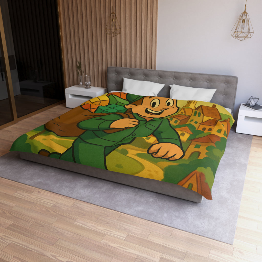 Housse de Couette Microfibre Motif Créatif Original Style Contemporain Chambre Élégante