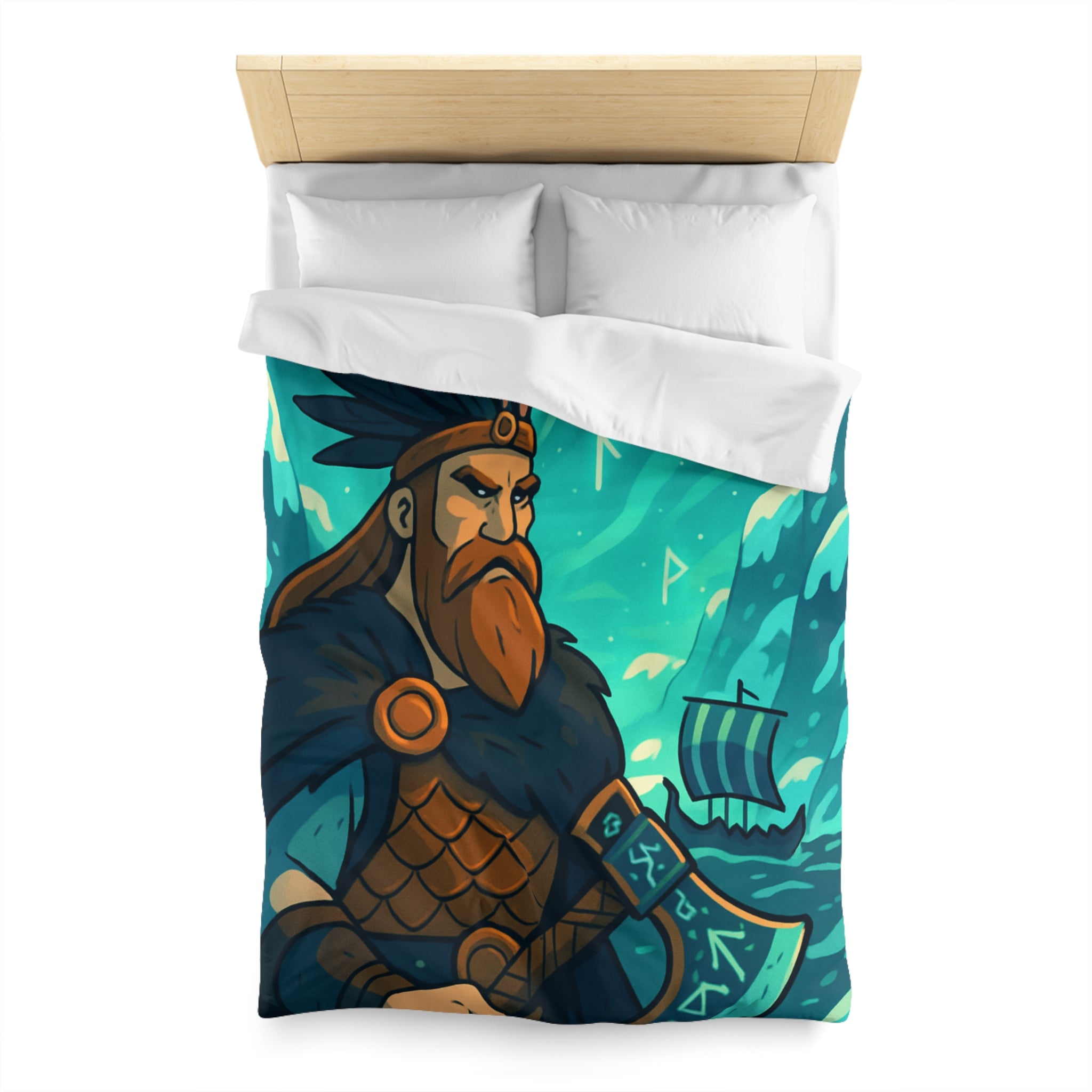 Housse de Couette Microfibre Illustration Unique Design Moderne Décoration Intérieure Raffinée