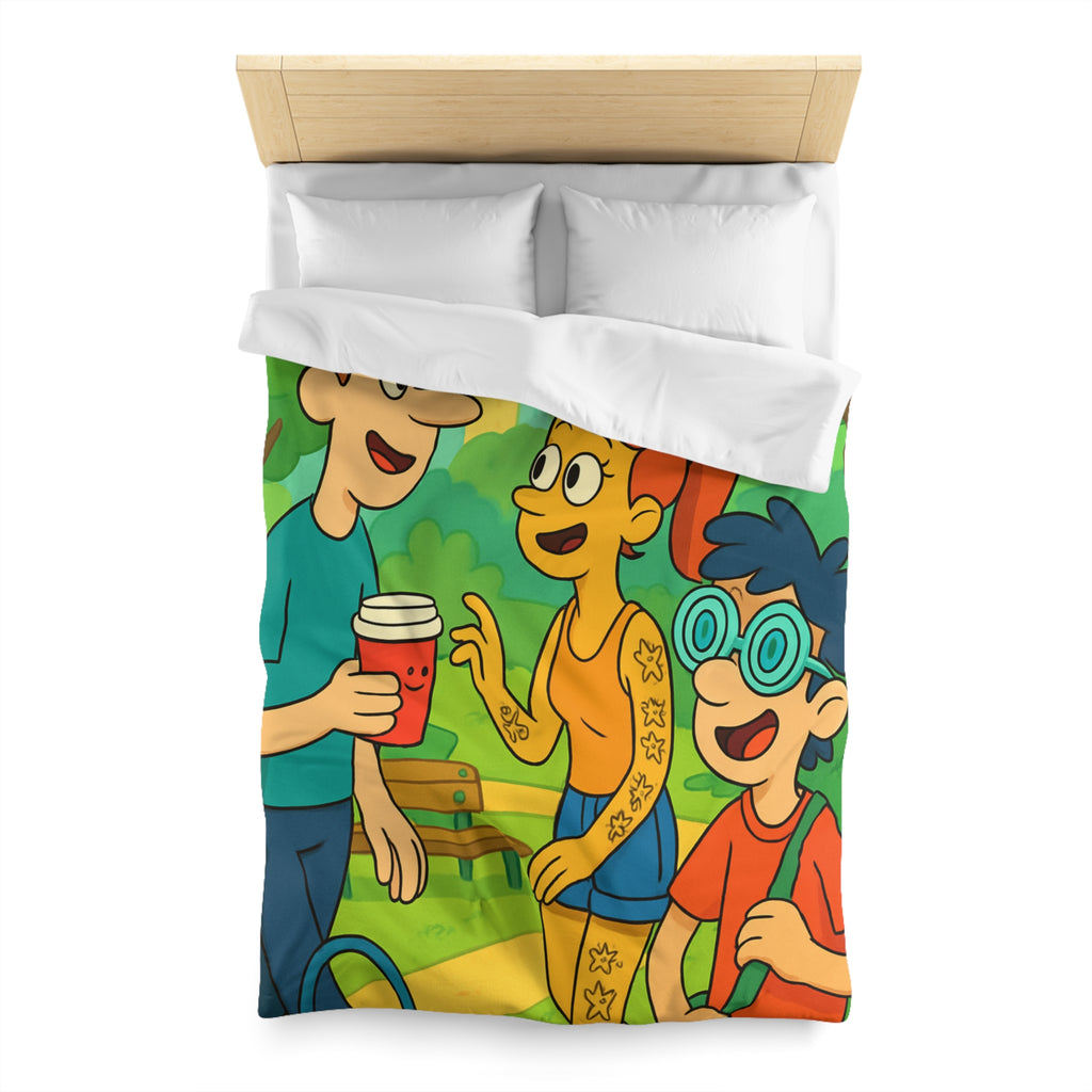 Housse de Couette Microfibre Illustration Unique Design Moderne Décoration Intérieure Raffinée