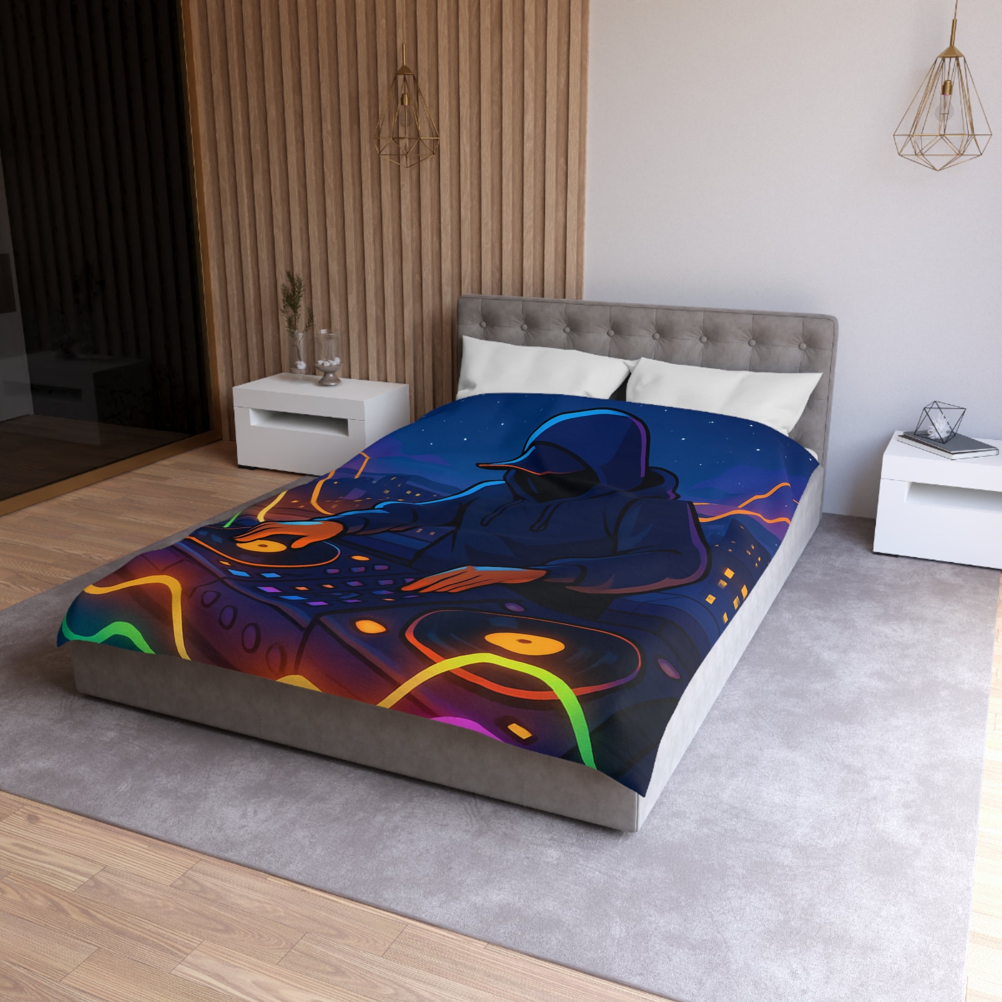 Housse de Couette Microfibre Design Artistique Moderne Décoration Chambre Confort Premium