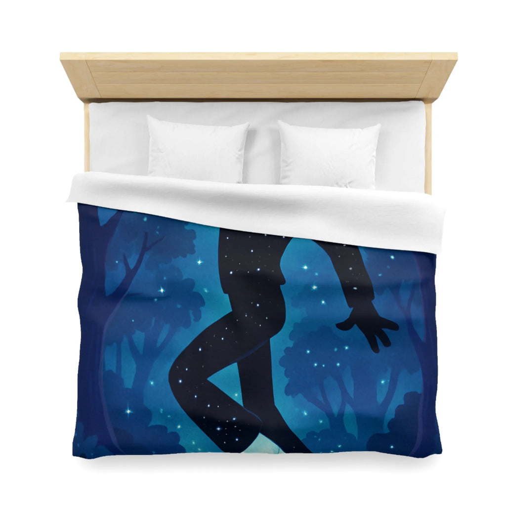 Housse de couette ambiance nocturne silhouette dansante avec pleine lune et étoiles