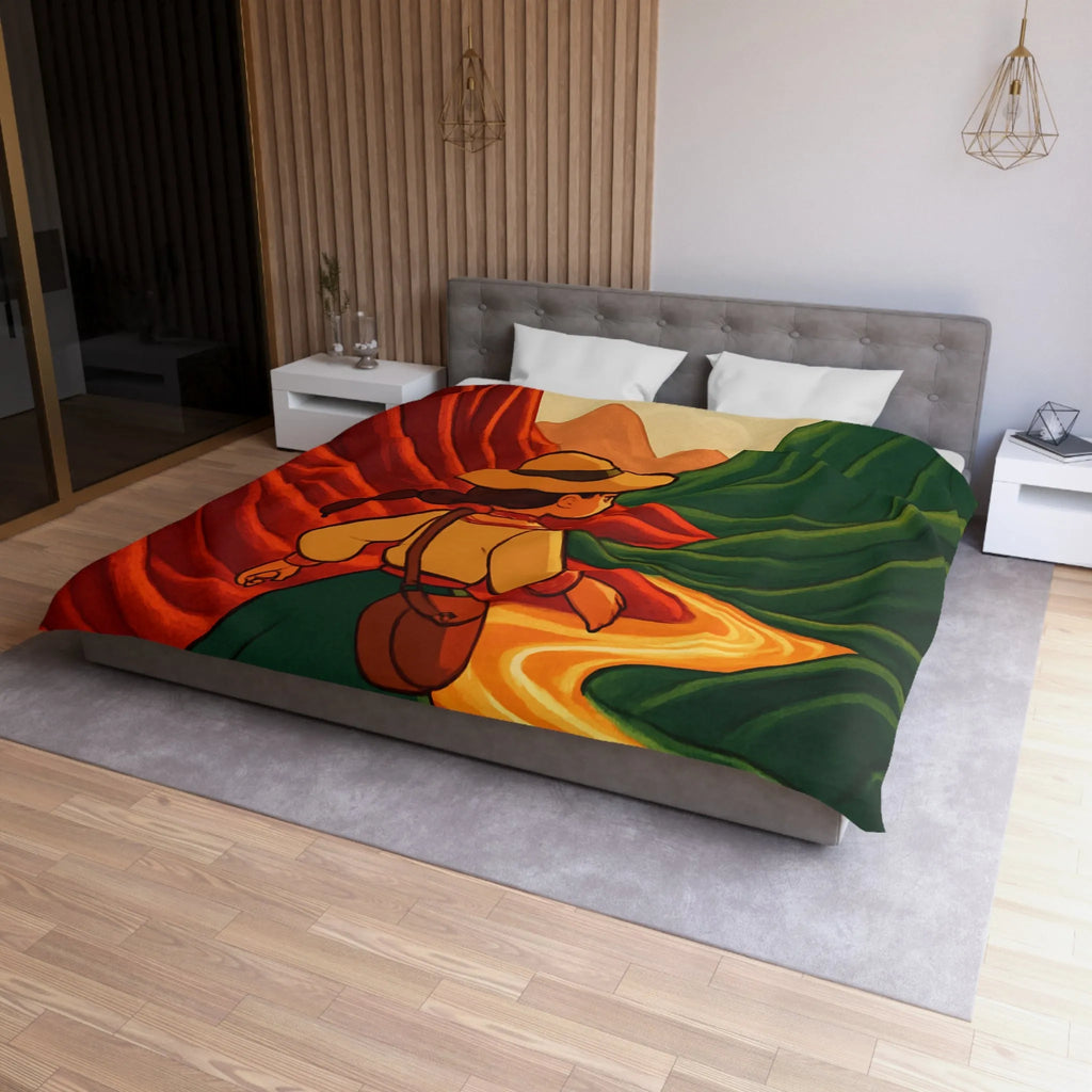 Housse de Couette Microfibre Art Graphique Contemporain Style Décoratif Chambre Tendance