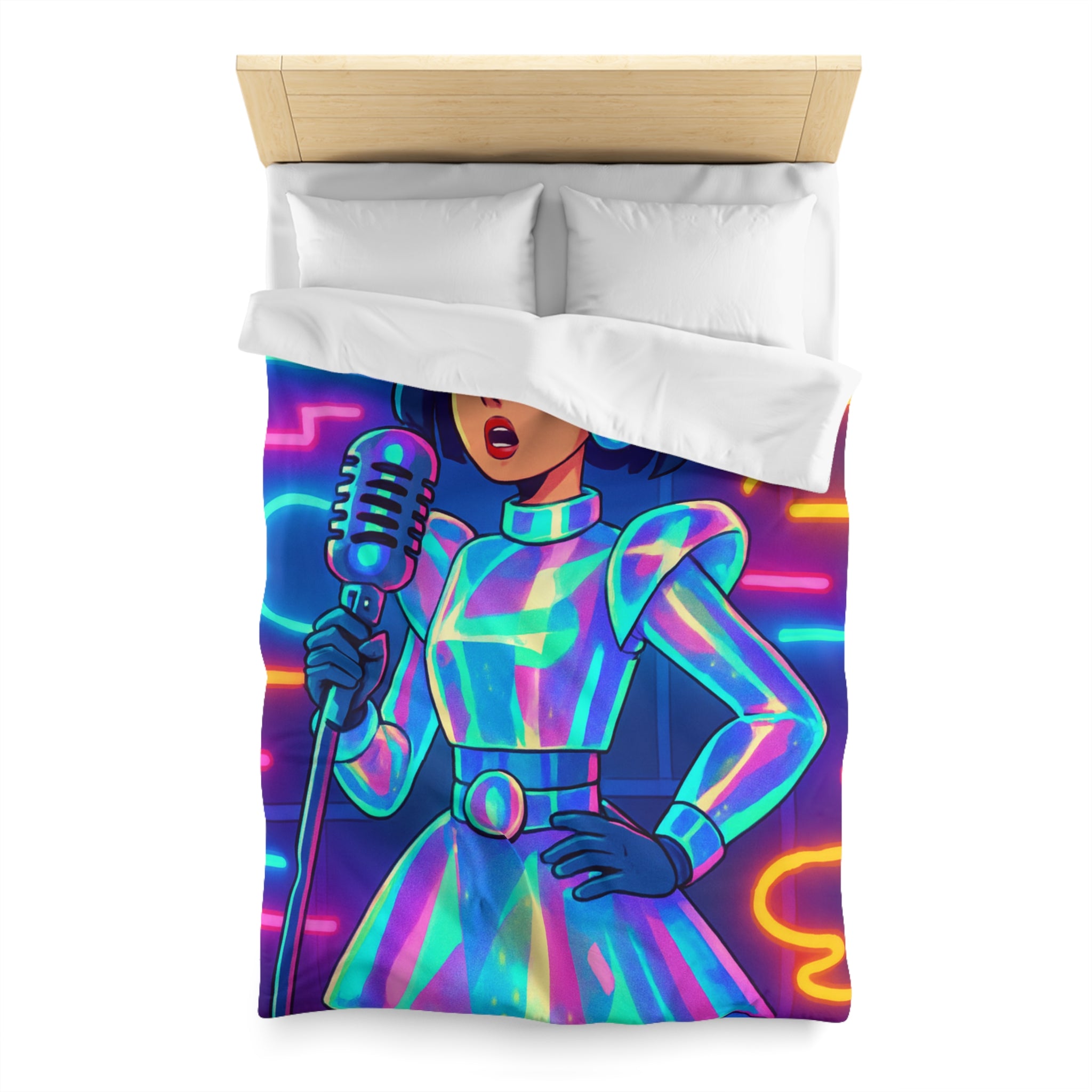 Housse de Couette Microfibre Design Artistique Moderne Décoration Chambre Confort Premium