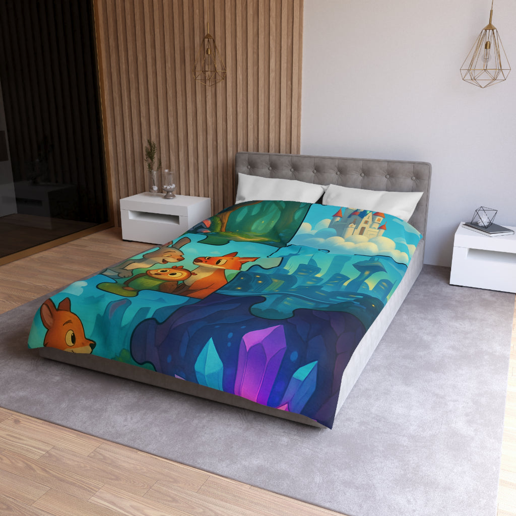Housse de Couette Microfibre Design Artistique Moderne Décoration Chambre Confort Premium