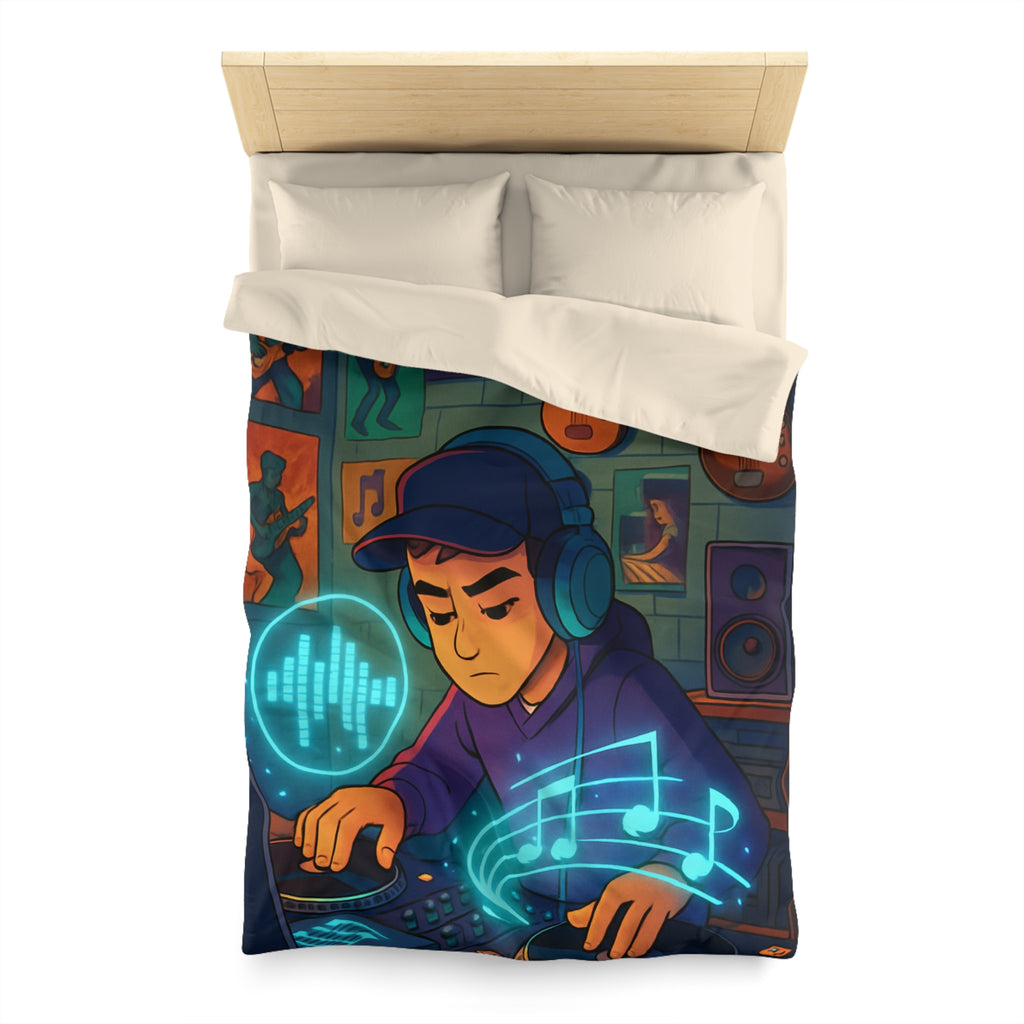 Housse de Couette Microfibre Illustration Unique Design Moderne Décoration Intérieure Raffinée