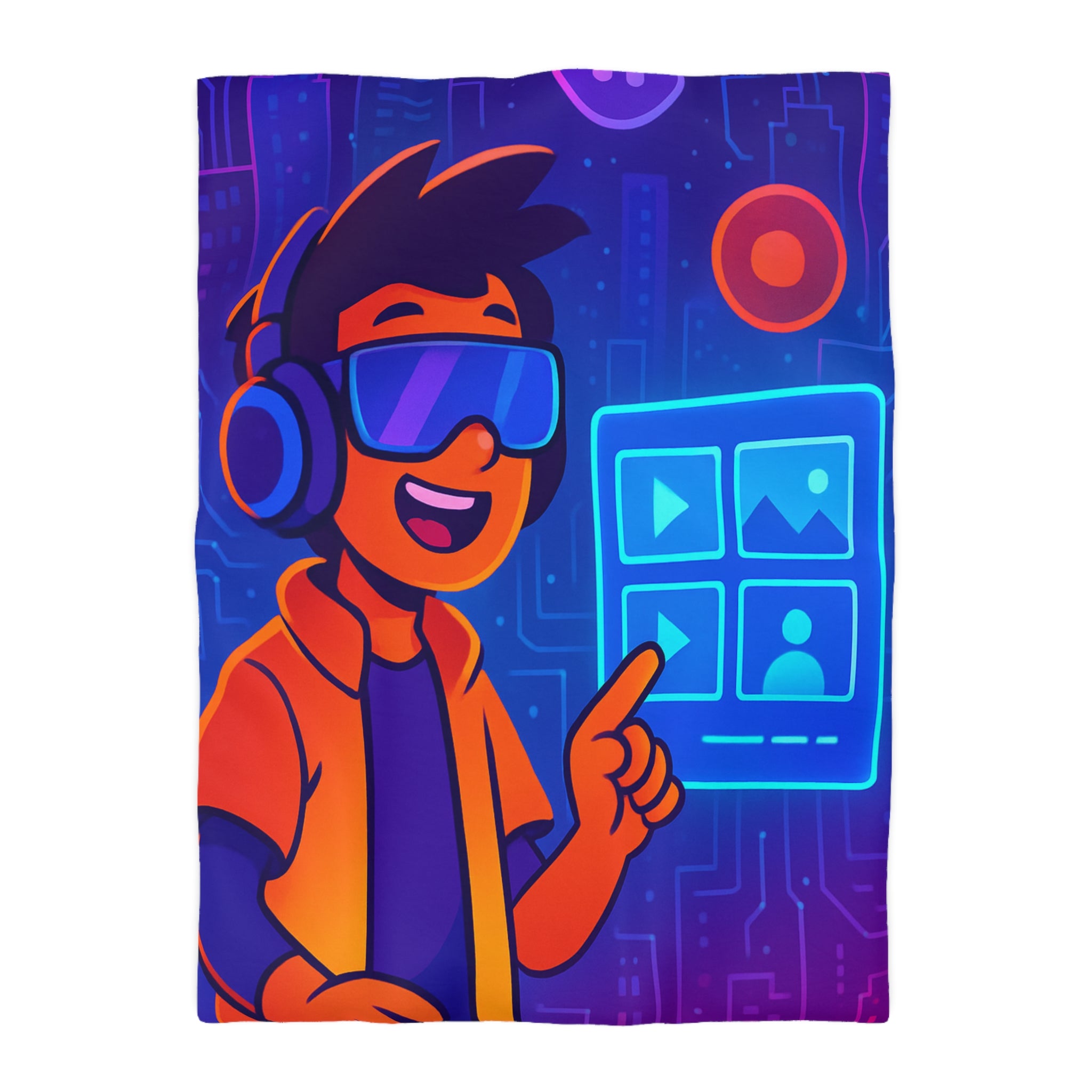 Housse de Couette Microfibre Illustration Unique Design Moderne Décoration Intérieure Raffinée