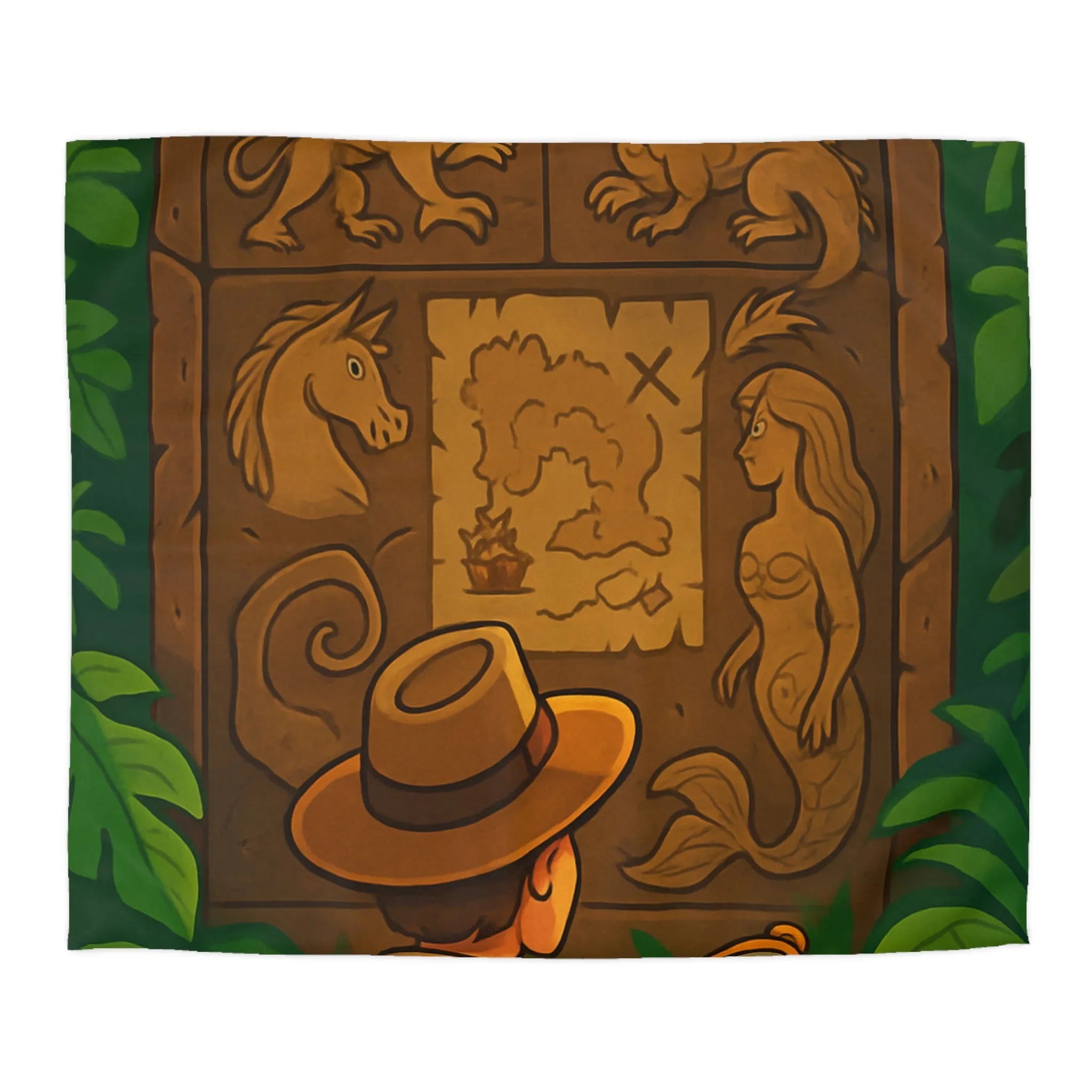 Explorez des créatures mythiques dans la jungle avec notre housse de couette détaillée et colorée