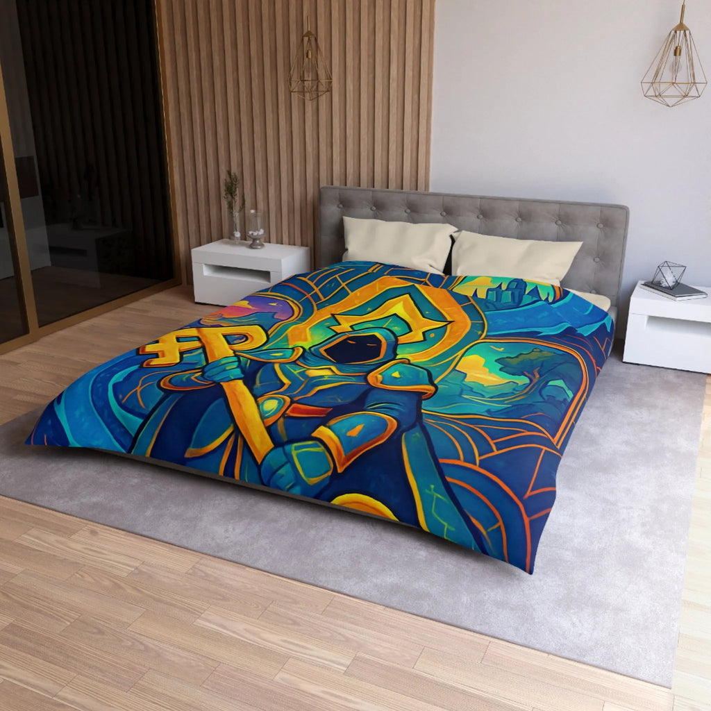 Housse de Couette Magicien Mystique avec Clef et Dragon pour Ambiance Enchantée