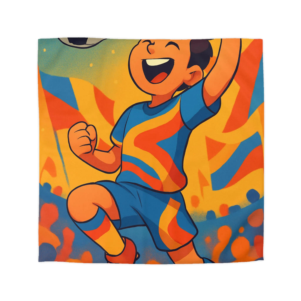 Housse de Couette Dynamique Enfant Football Motif Coloré Supporters Joie Match Gagnant