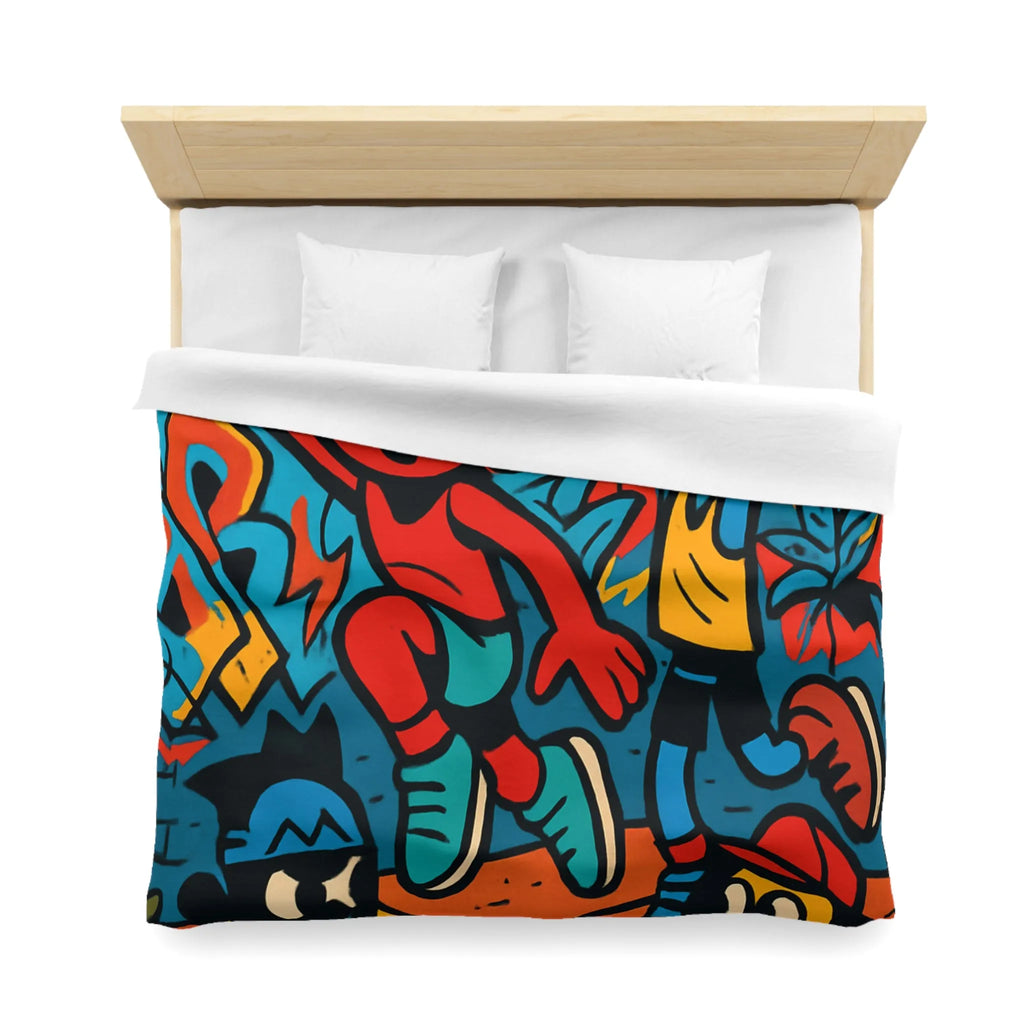 Housse de Couette Microfibre Art Graphique Contemporain Style Décoratif Chambre Tendance