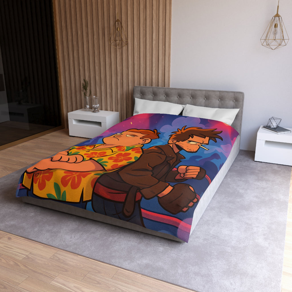 Housse de Couette Microfibre Illustration Unique Design Moderne Décoration Intérieure Raffinée