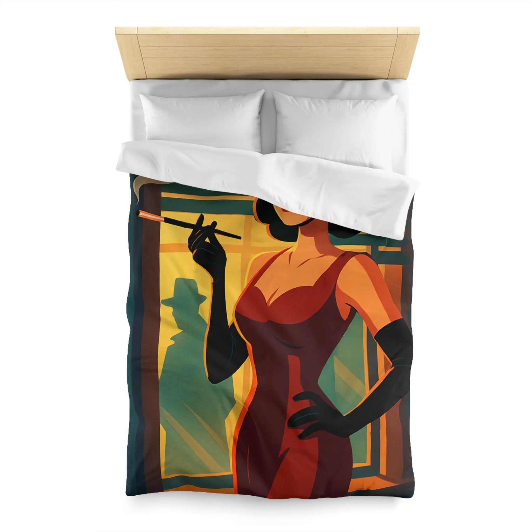 Élégance rétro avec femme fatale smoking pour ambiance nocturne mystérieuse en rouge profond