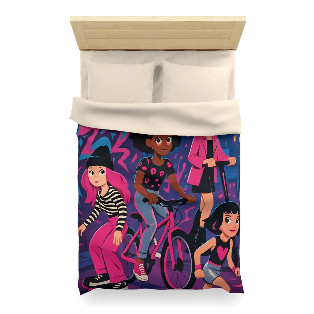 Housse de Couette Microfibre Art Graphique Contemporain Style Décoratif Chambre Tendance