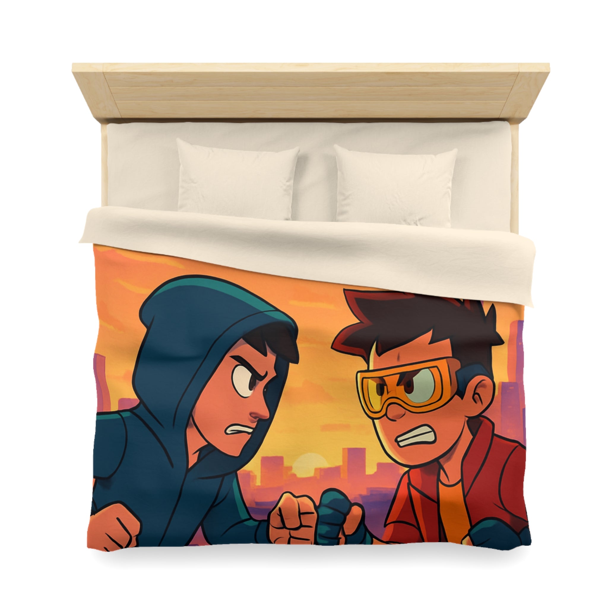 Housse de Couette Microfibre Design Artistique Moderne Décoration Chambre Confort Premium