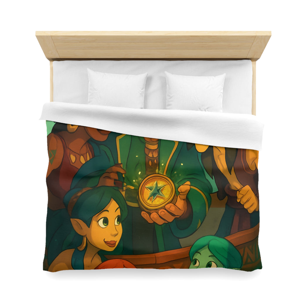 Housse de couette pirate et sirènes avec trésor sur mer émeraude et ciel