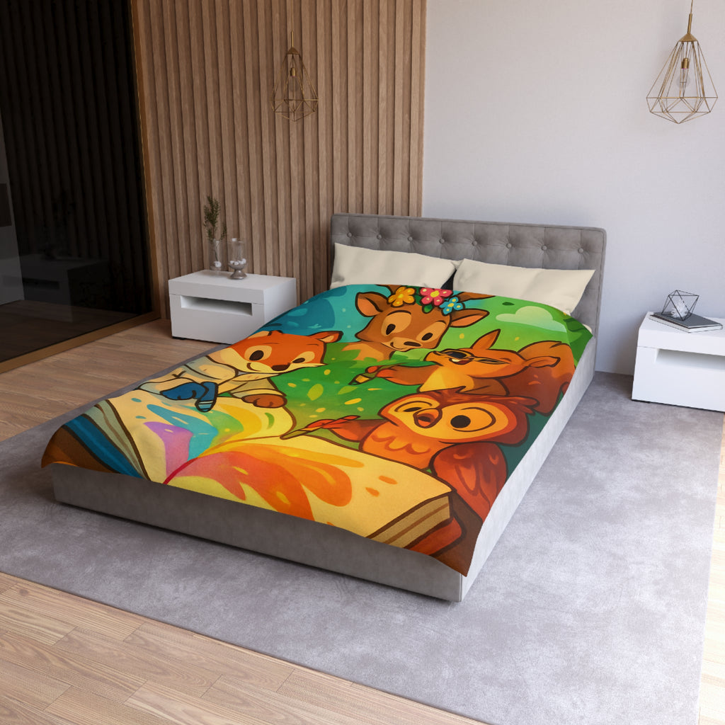 Housse de Couette Microfibre Illustration Unique Design Moderne Décoration Intérieure Raffinée