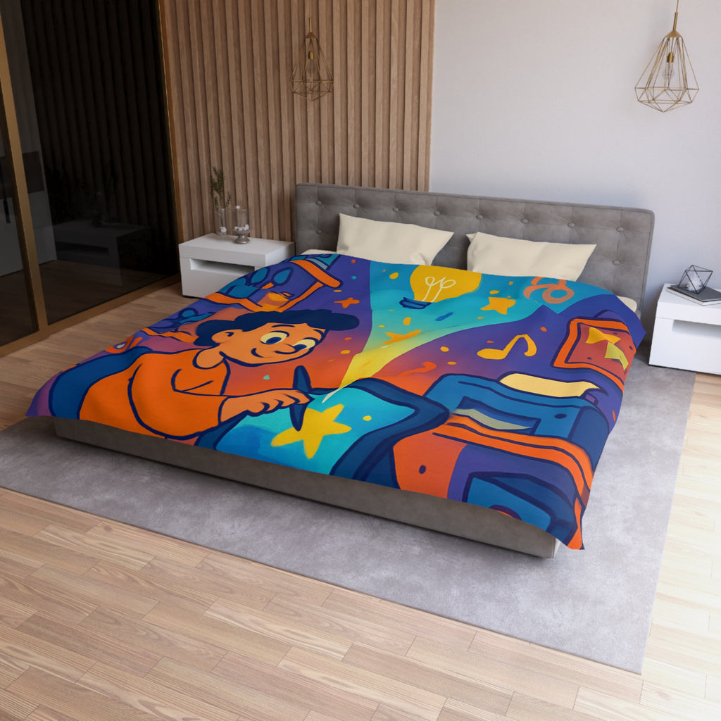 Housse de couette vibrante pour passionnés d'art numérique et créativité éclatante