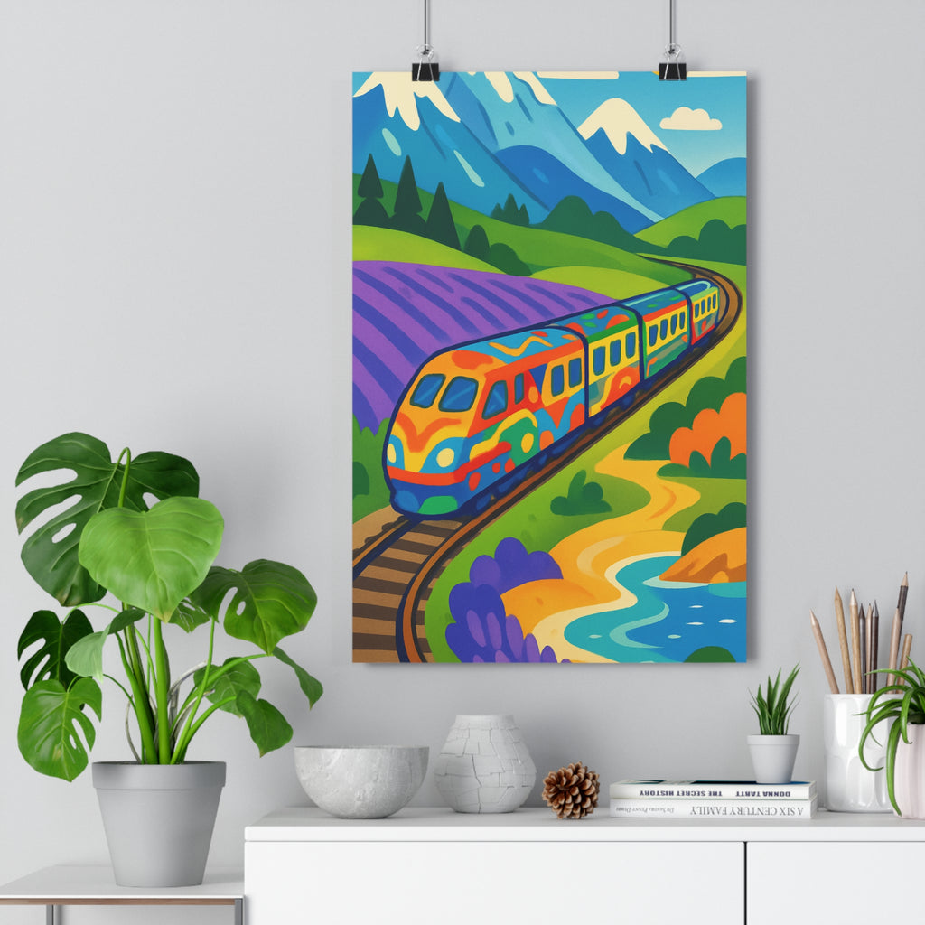 Poster décoratif coloré paysage européen nature ambiance joyeuse salon bureau moderne voyage évasion qualité