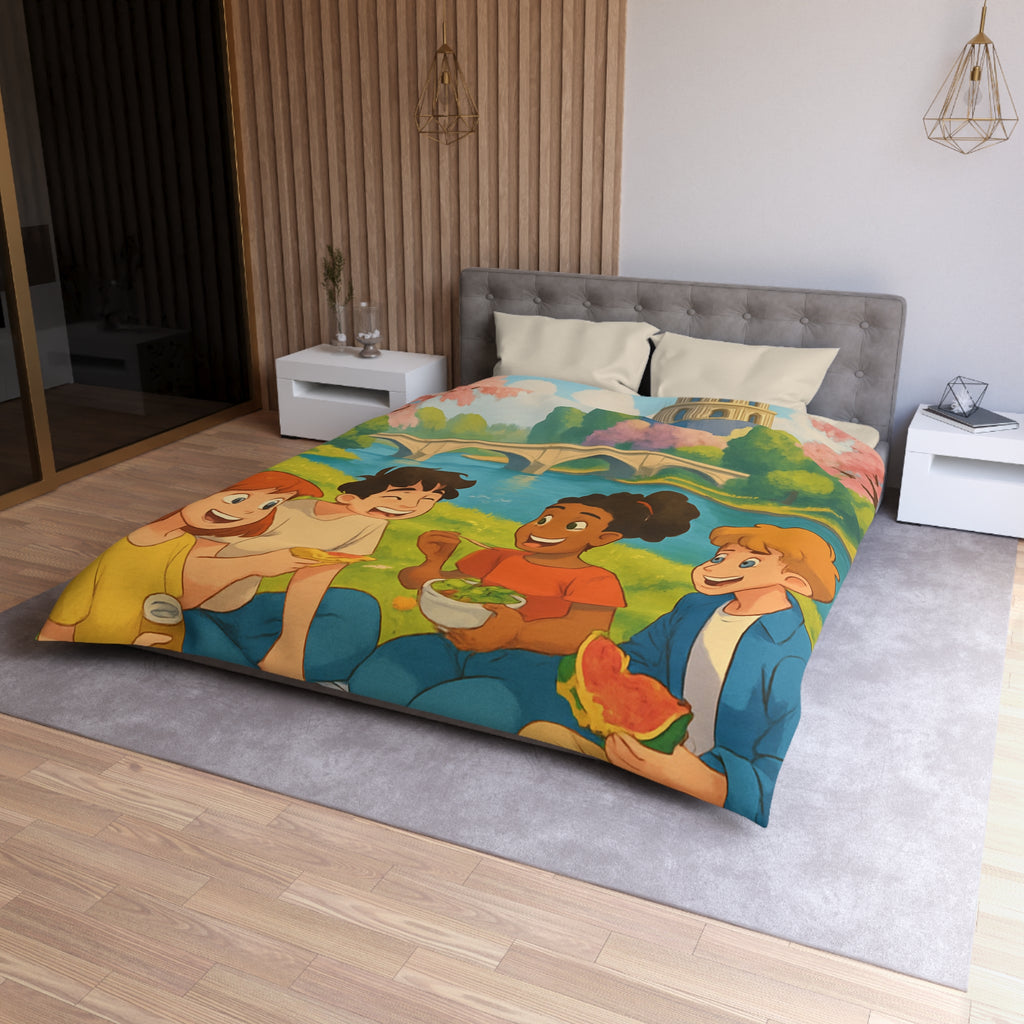 Housse de Couette Microfibre Motif Créatif Original Style Contemporain Chambre Élégante