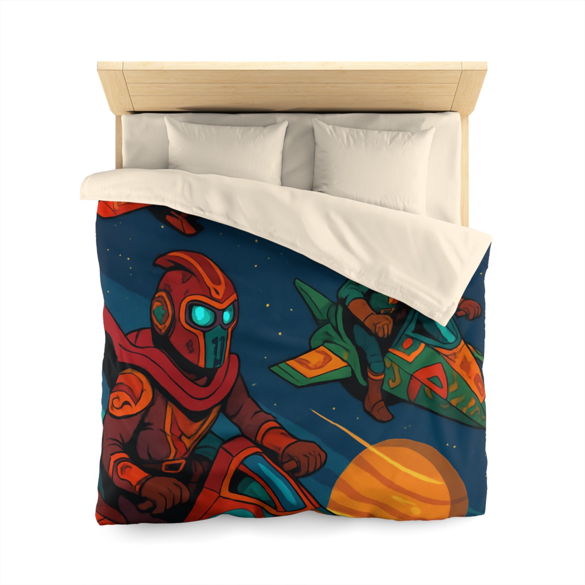 Housse de Couette Microfibre Motif Créatif Original Style Contemporain Chambre Élégante