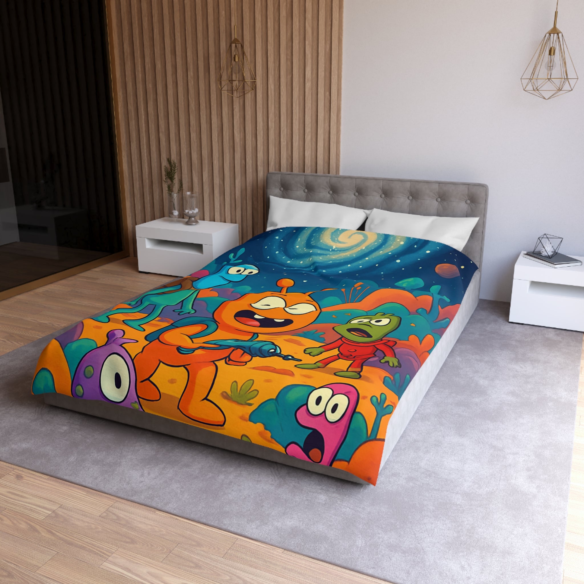 Housse de Couette Microfibre Design Artistique Moderne Décoration Chambre Confort Premium