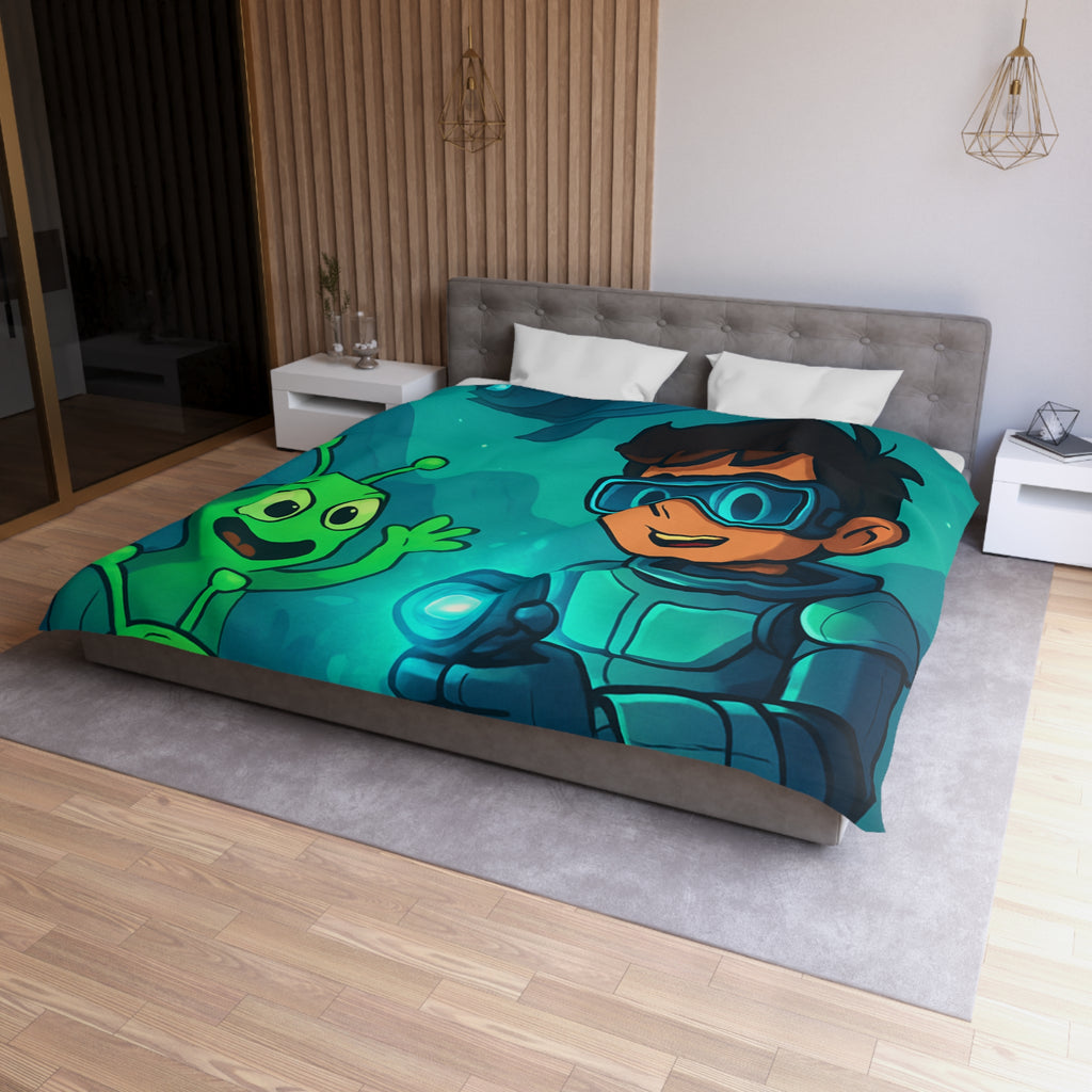 Housse de Couette Microfibre Design Artistique Moderne Décoration Chambre Confort Premium