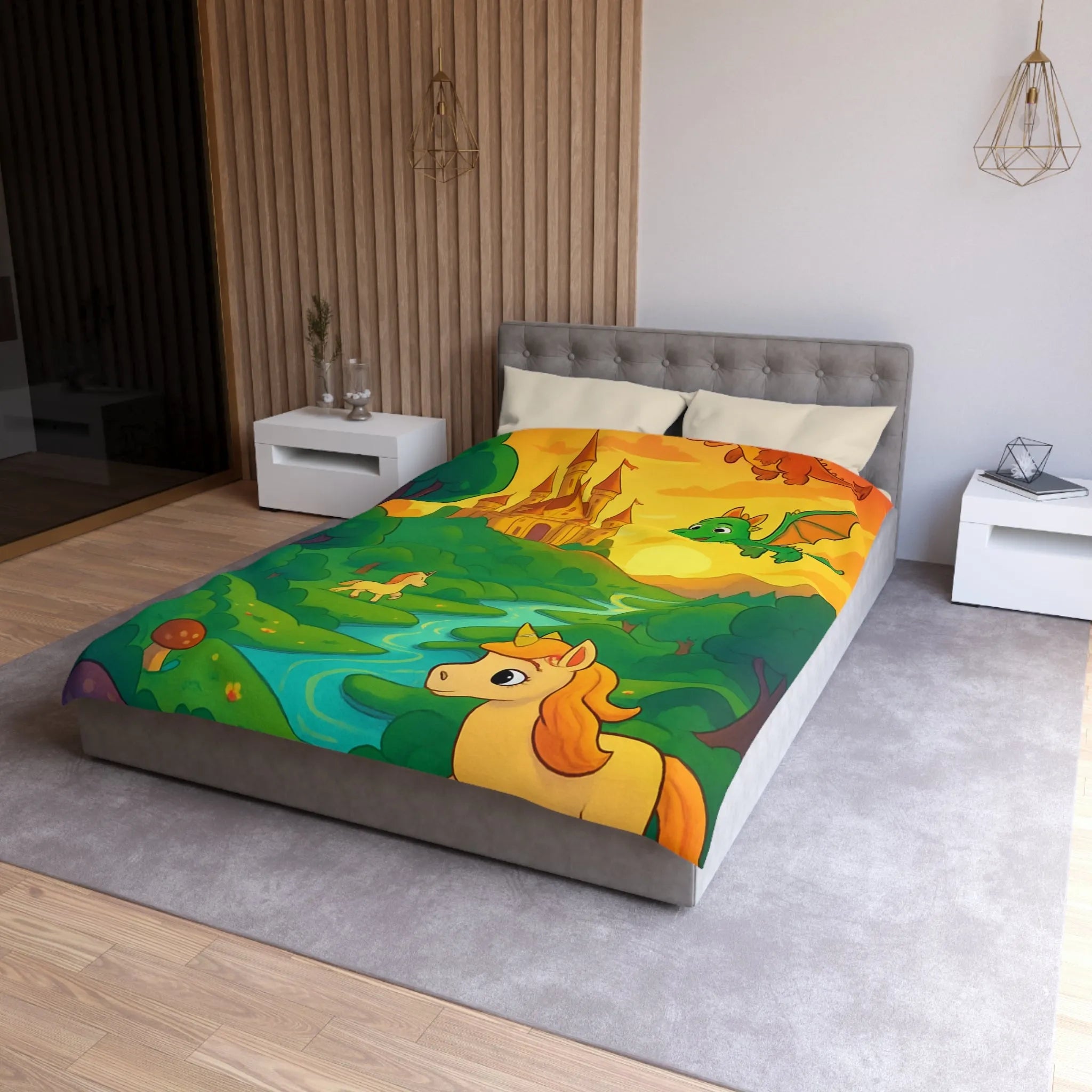 Housse de Couette Microfibre Art Graphique Contemporain Style Décoratif Chambre Tendance