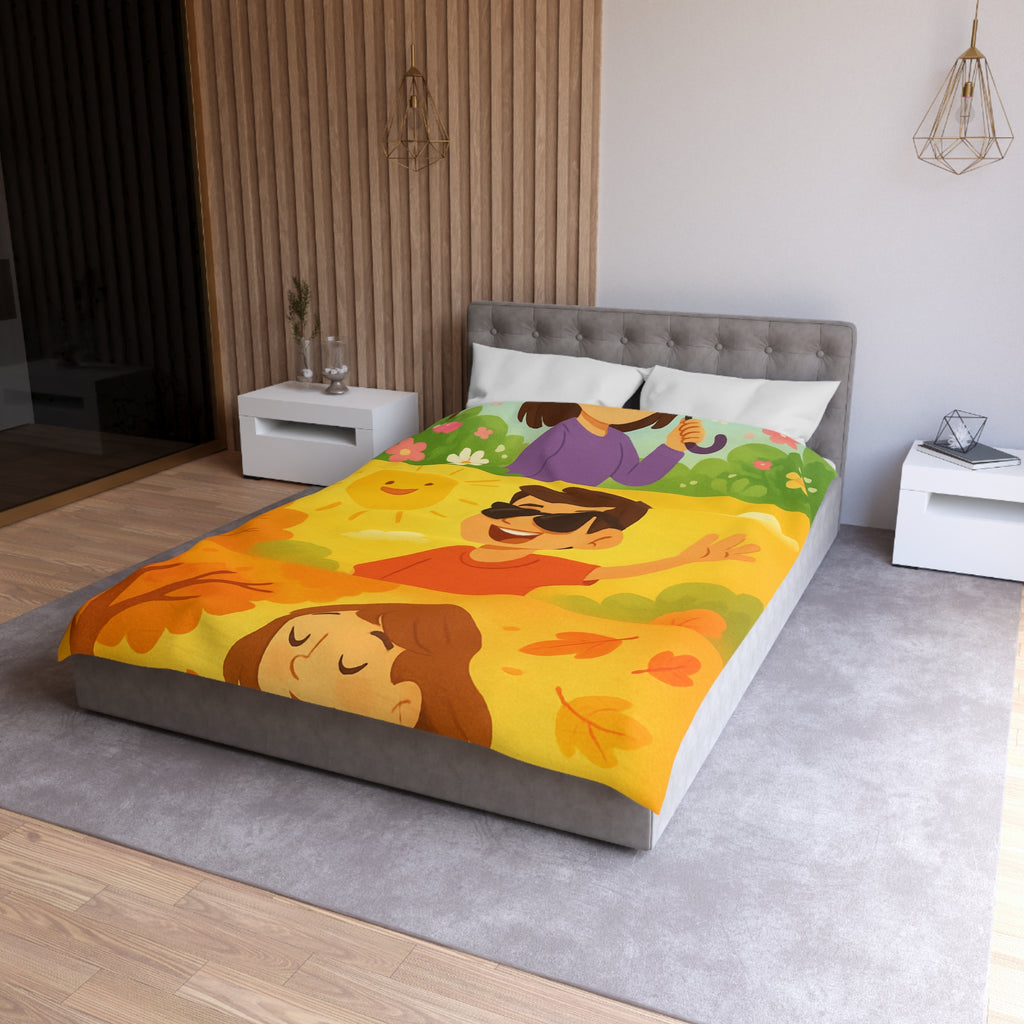 Housse de Couette Microfibre Design Artistique Moderne Décoration Chambre Confort Premium