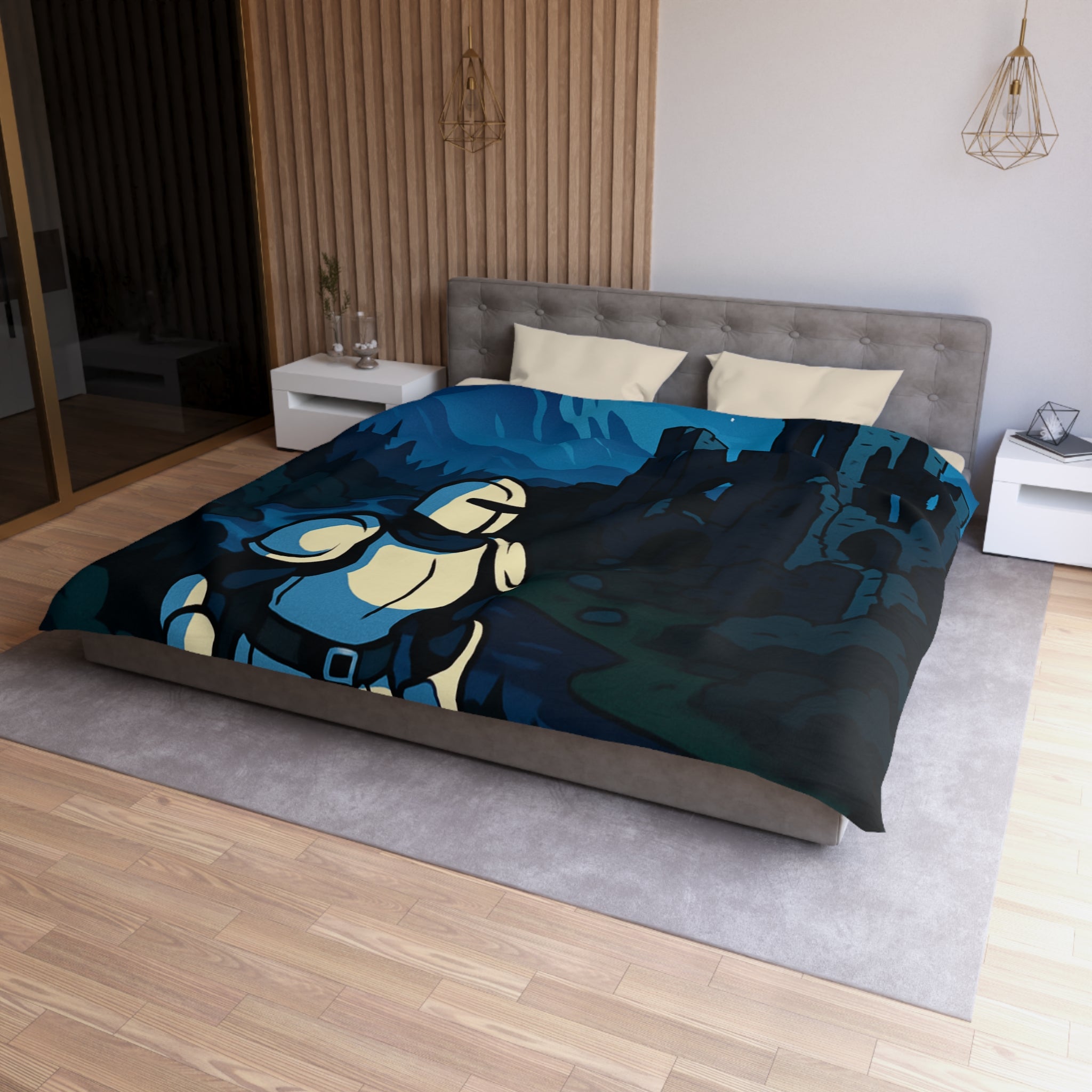 Housse de Couette Microfibre Illustration Unique Design Moderne Décoration Intérieure Raffinée