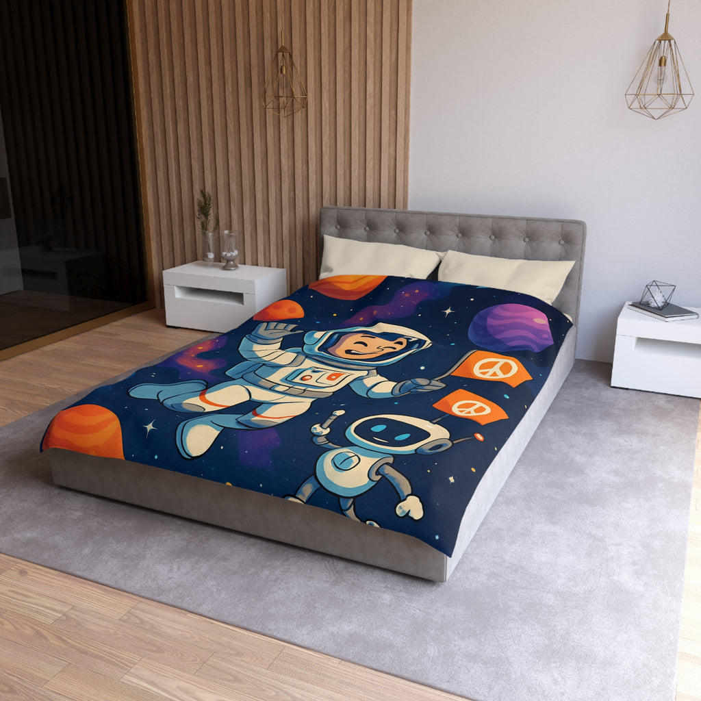 Housse de Couette Microfibre Motif Créatif Original Style Contemporain Chambre Élégante