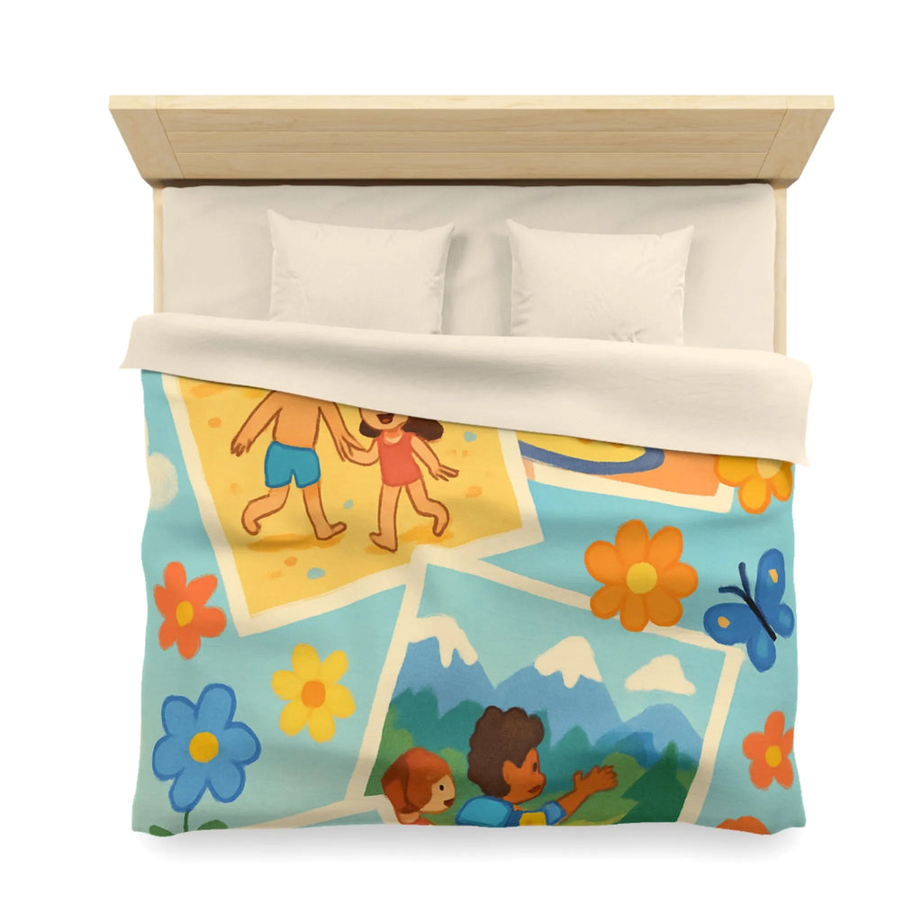 Housse de Couette Enfant : Aventures Ludiques en Été avec Amis et Nature