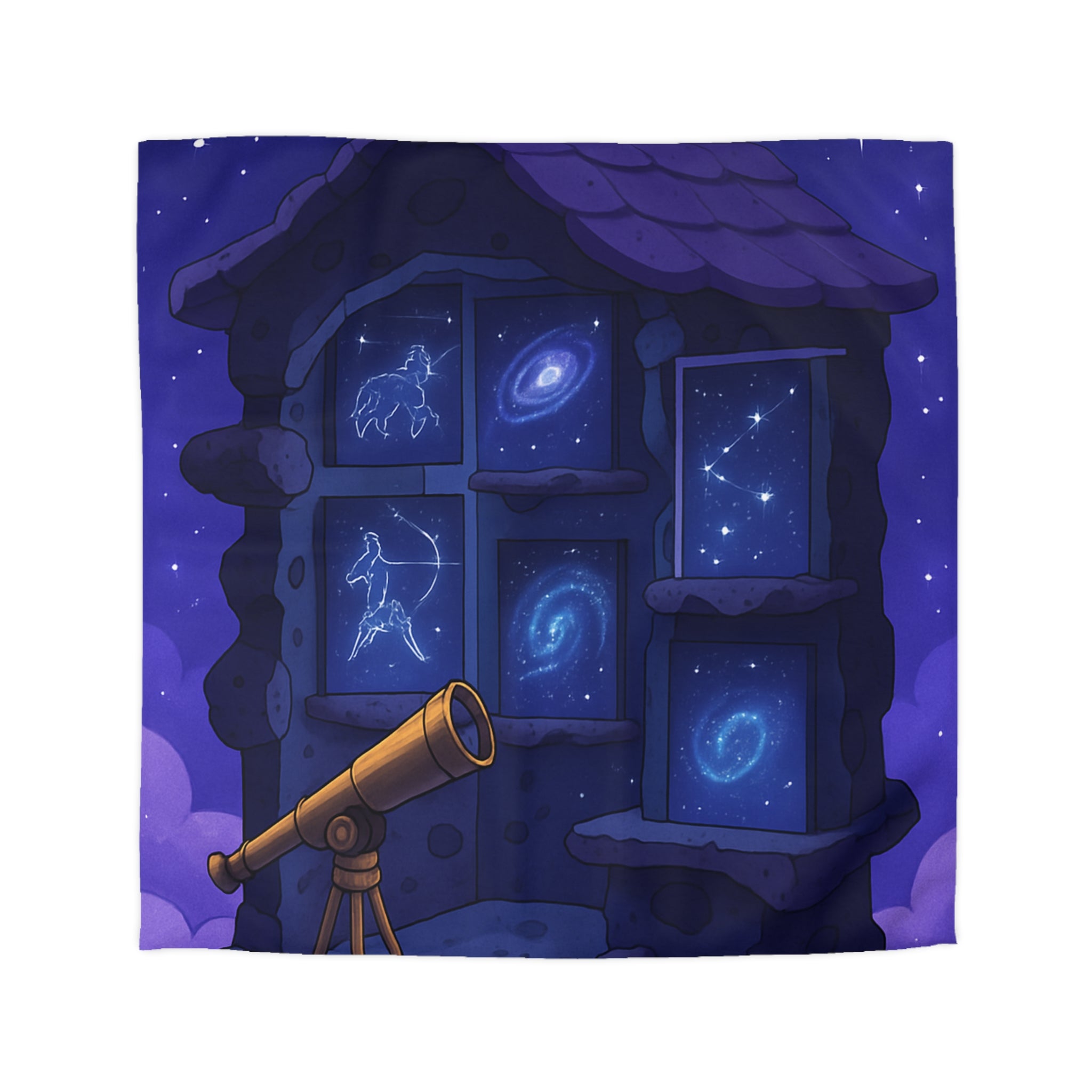 Voyage céleste à travers l'univers avec télescope et galaxies rêveurs étoiles